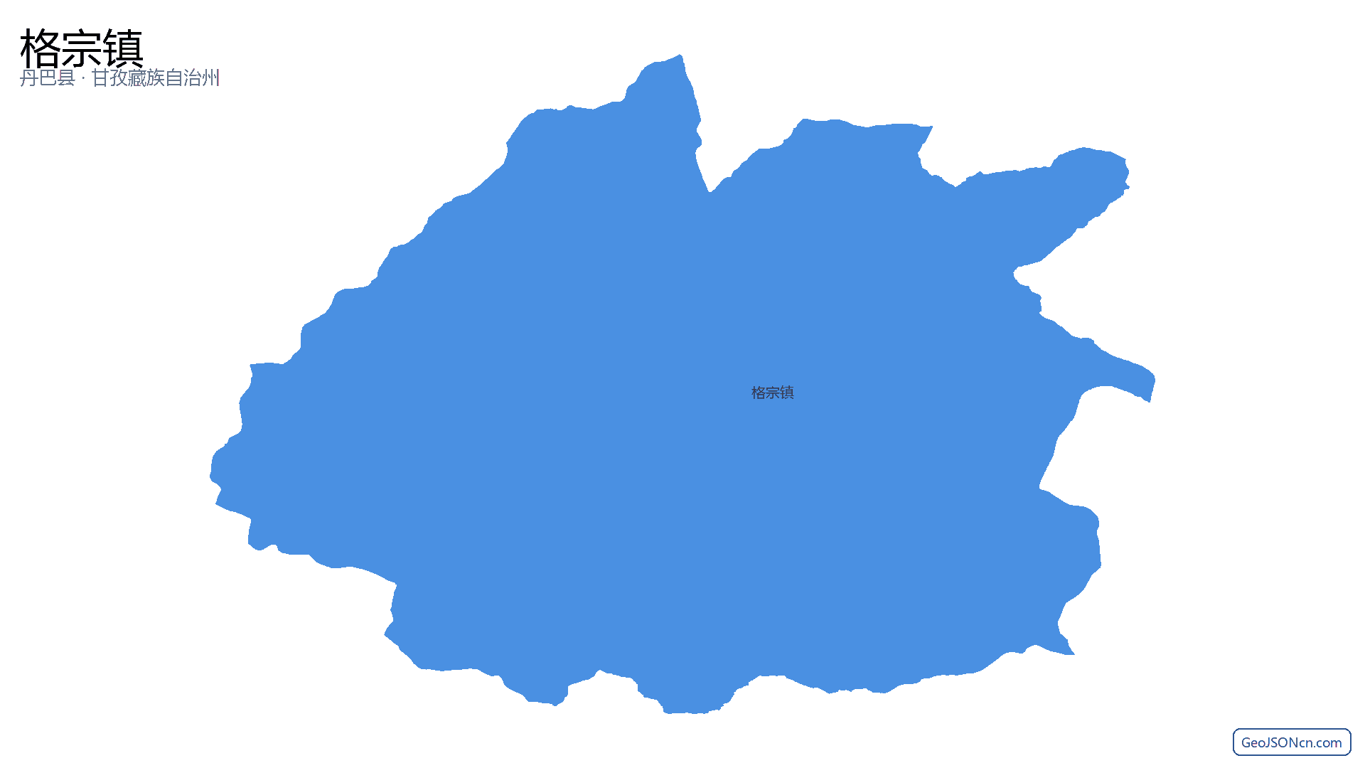 格宗镇行政区划边界地图（丹巴县·甘孜藏族自治州）,提供GeoJSON、SHP矢量边界数据下载及高清地图大图(PNG/JPG) - GeoJSONcn.com