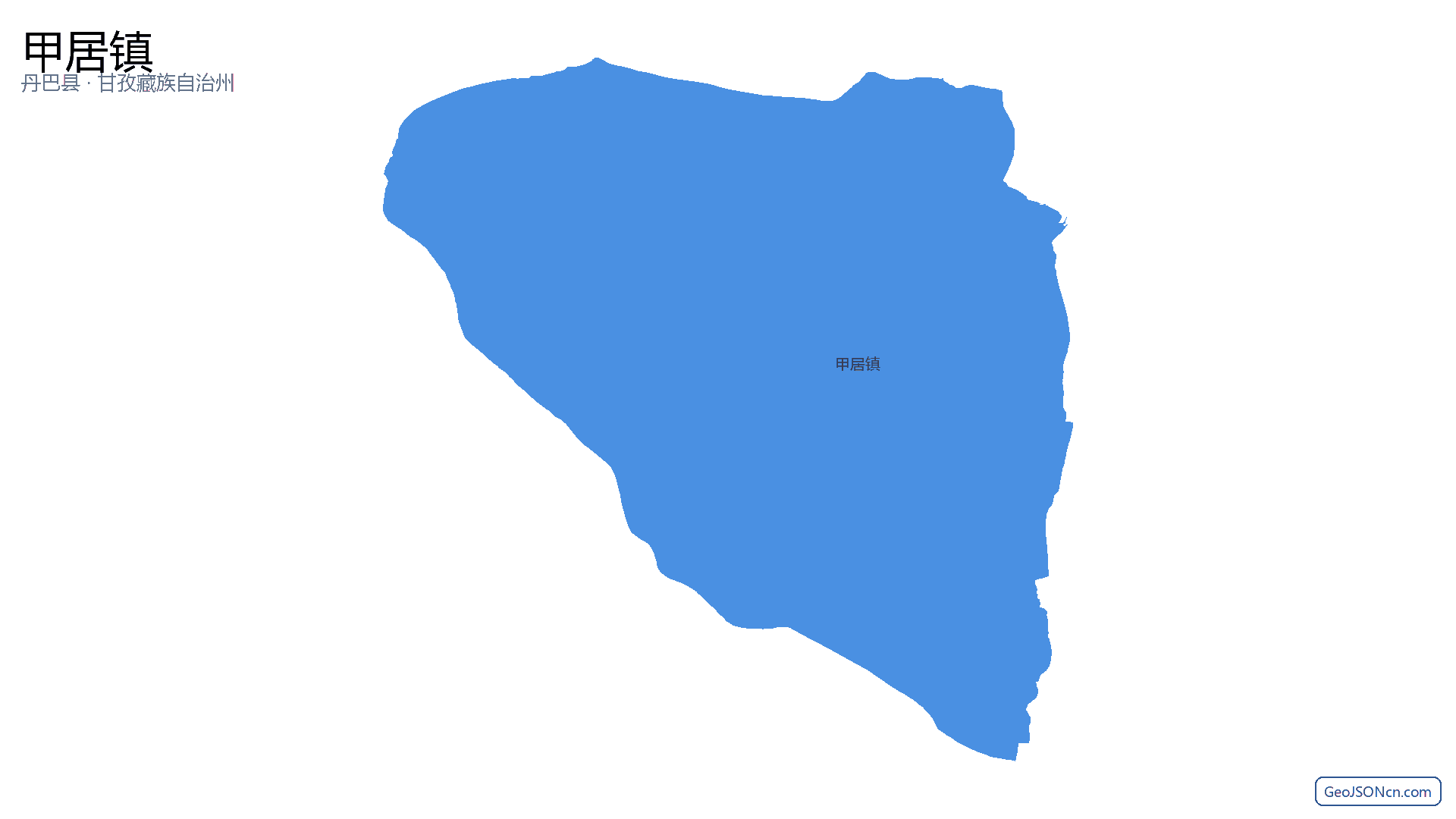 甲居镇行政区划边界地图(丹巴县·甘孜藏族自治州),提供GeoJSON、SHP矢量边界数据下载及高清地图大图(PNG/JPG) - GeoJSONcn.com