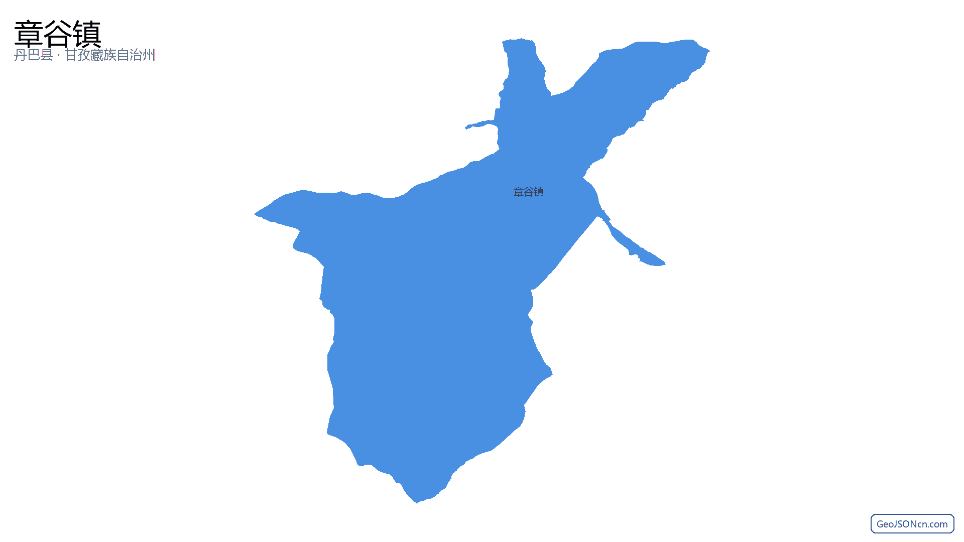 章谷镇行政区划边界地图（丹巴县·甘孜藏族自治州）,提供GeoJSON、SHP矢量边界数据下载及高清地图大图(PNG/JPG) - GeoJSONcn.com