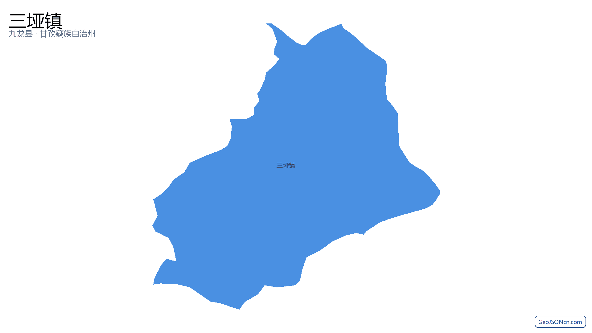 三垭镇行政区划边界地图（九龙县·甘孜藏族自治州）,提供GeoJSON、SHP矢量边界数据下载及高清地图大图(PNG/JPG) - GeoJSONcn.com