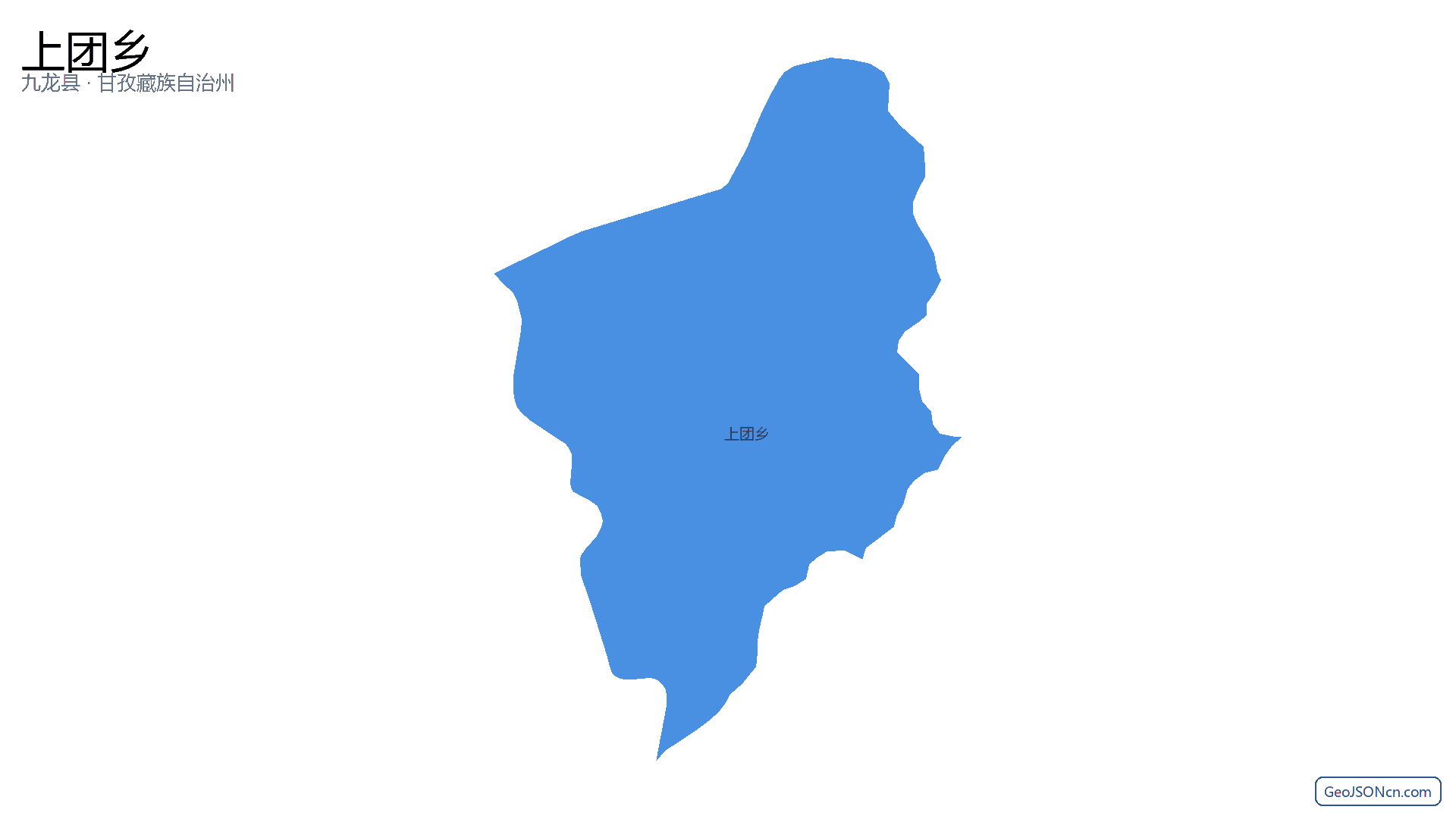 上团乡行政区划边界地图（九龙县·甘孜藏族自治州）,提供GeoJSON、SHP矢量边界数据下载及高清地图大图(PNG/JPG) - GeoJSONcn.com
