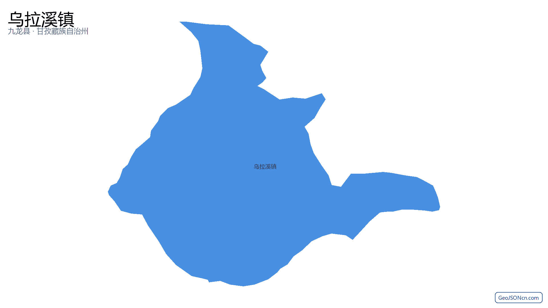 乌拉溪镇行政区划边界地图（九龙县·甘孜藏族自治州）,提供GeoJSON、SHP矢量边界数据下载及高清地图大图(PNG/JPG) - GeoJSONcn.com