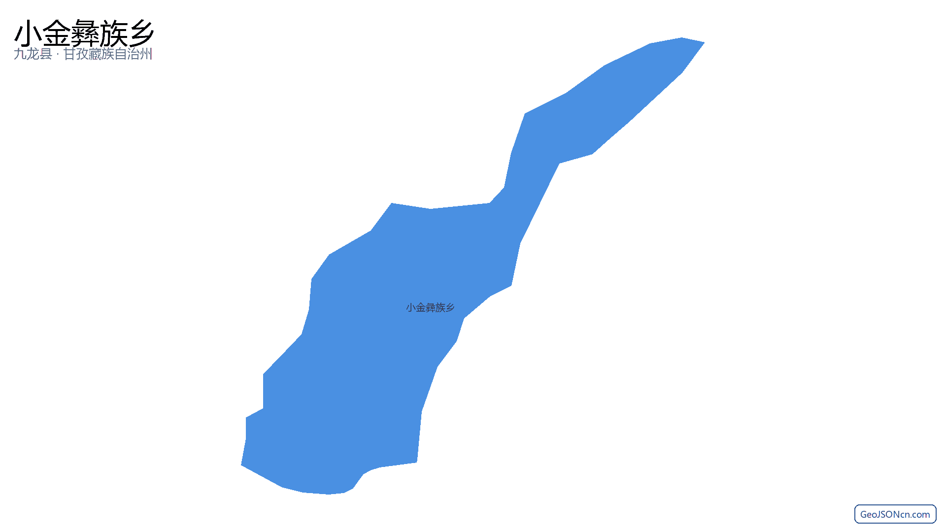 小金彝族乡行政区划边界地图（九龙县·甘孜藏族自治州）,提供GeoJSON、SHP矢量边界数据下载及高清地图大图(PNG/JPG) - GeoJSONcn.com