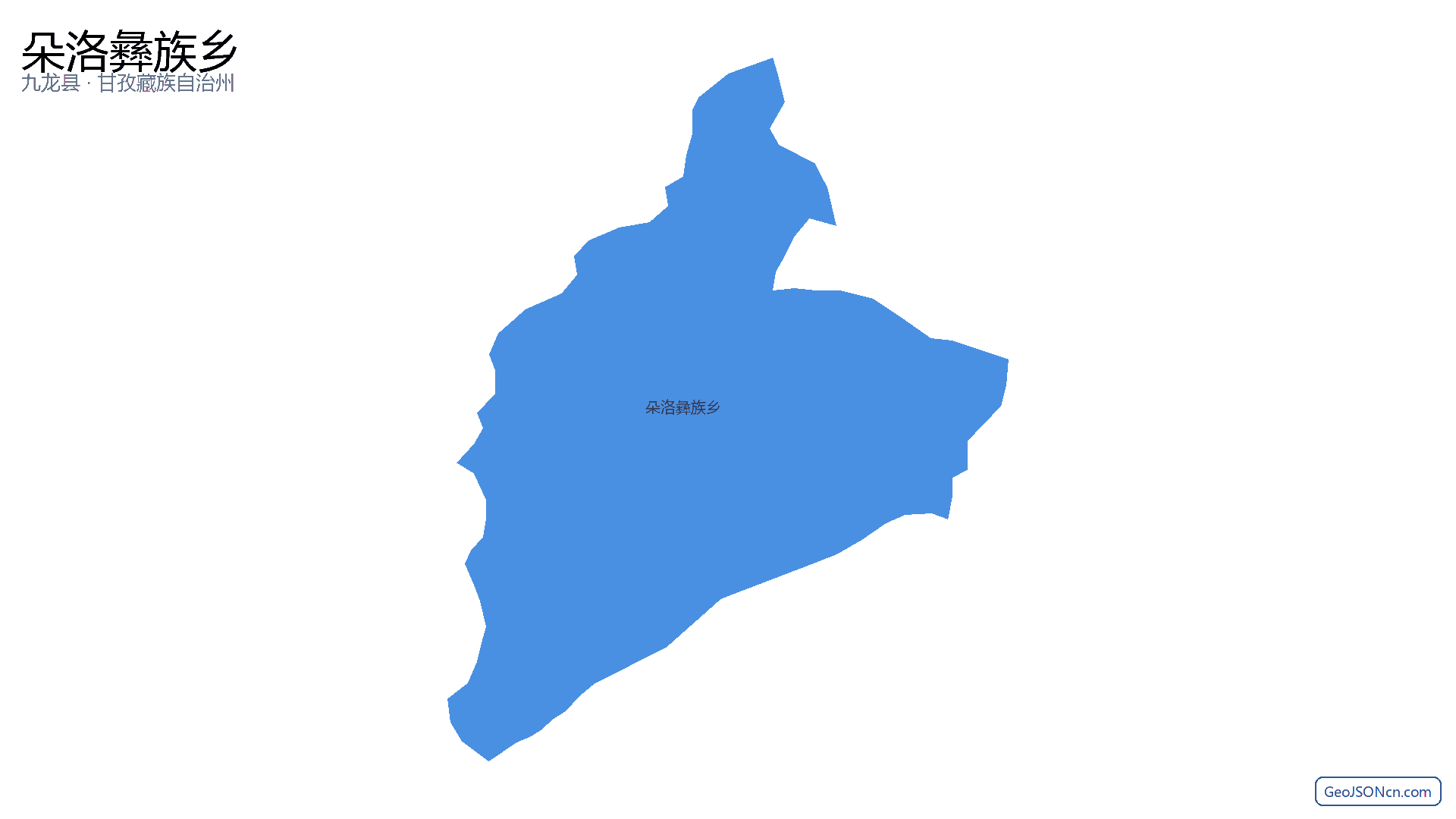 朵洛彝族乡行政区划边界地图（九龙县·甘孜藏族自治州）,提供GeoJSON、SHP矢量边界数据下载及高清地图大图(PNG/JPG) - GeoJSONcn.com