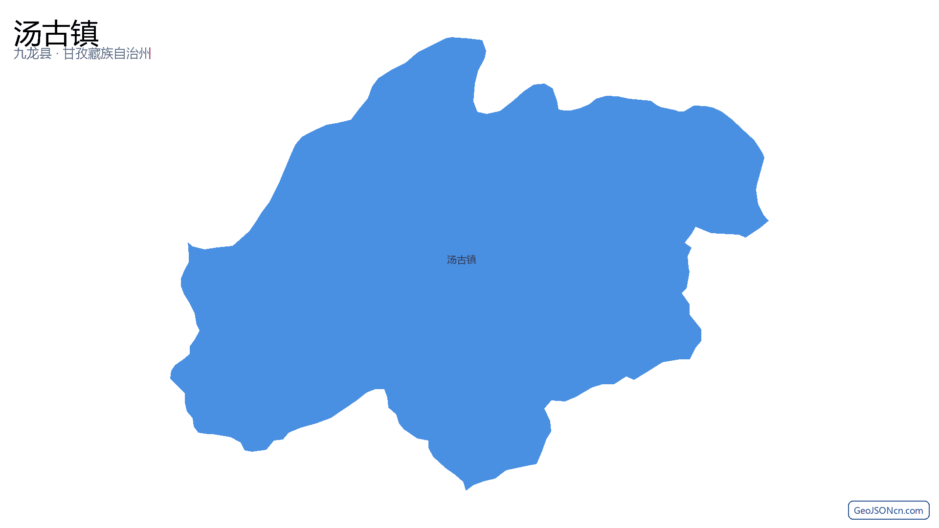 汤古镇行政区划边界地图（九龙县·甘孜藏族自治州）,提供GeoJSON、SHP矢量边界数据下载及高清地图大图(PNG/JPG) - GeoJSONcn.com