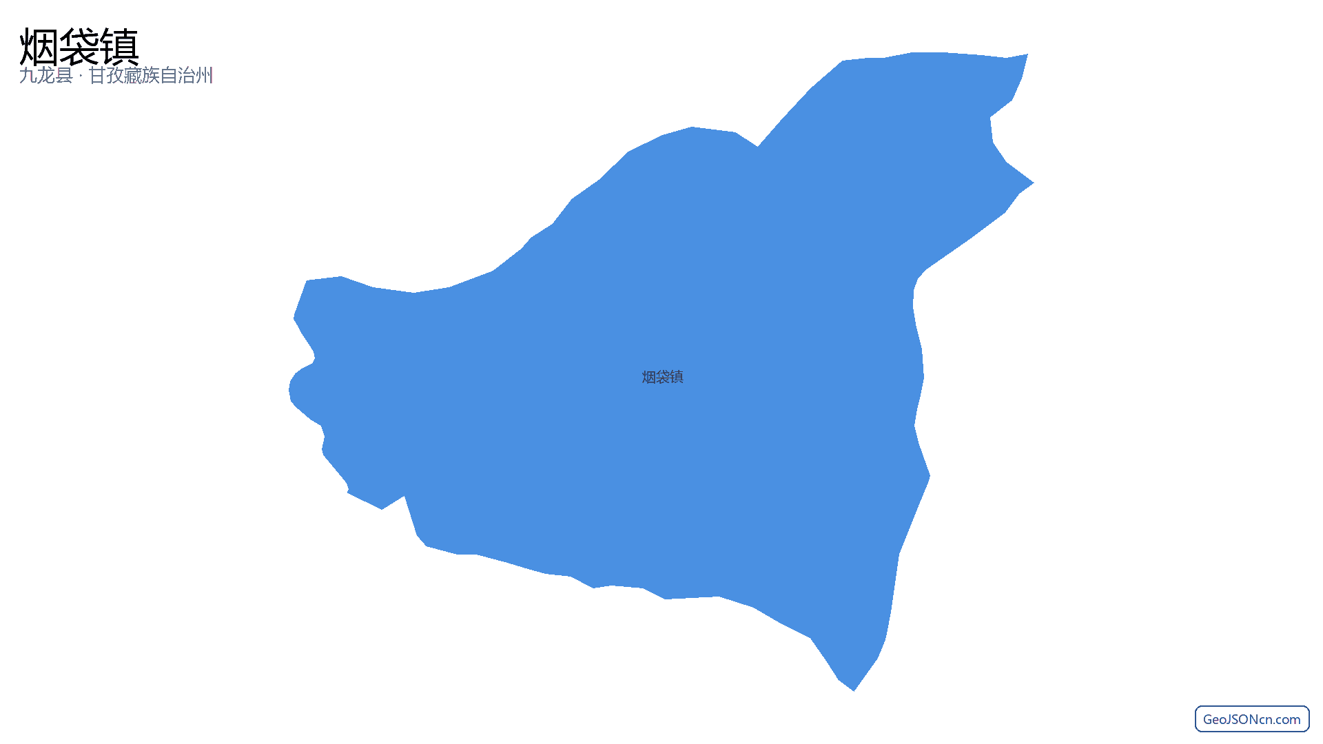 烟袋镇行政区划边界地图（九龙县·甘孜藏族自治州）,提供GeoJSON、SHP矢量边界数据下载及高清地图大图(PNG/JPG) - GeoJSONcn.com