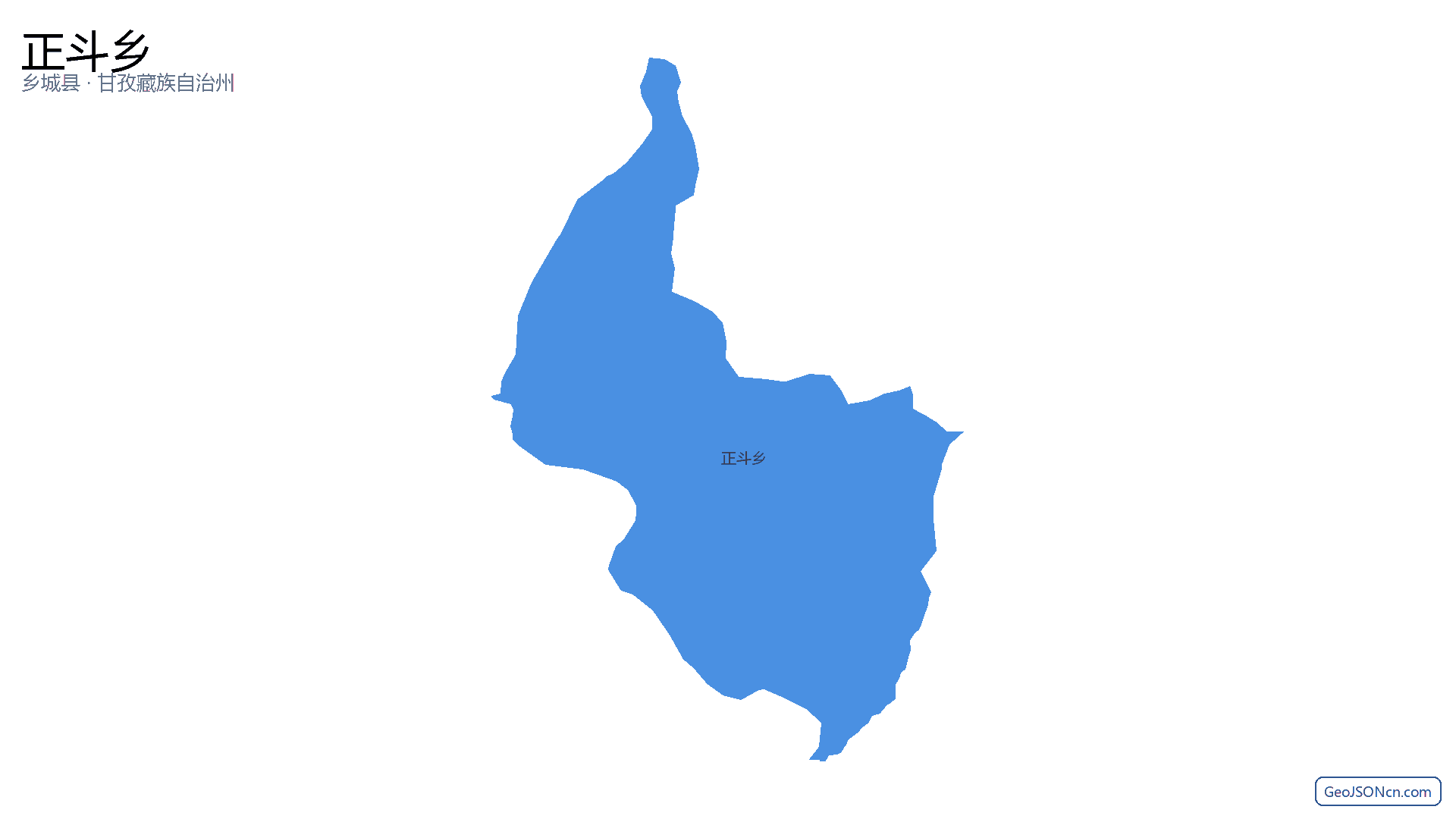 正斗乡行政区划边界地图（乡城县·甘孜藏族自治州）,提供GeoJSON、SHP矢量边界数据下载及高清地图大图(PNG/JPG) - GeoJSONcn.com