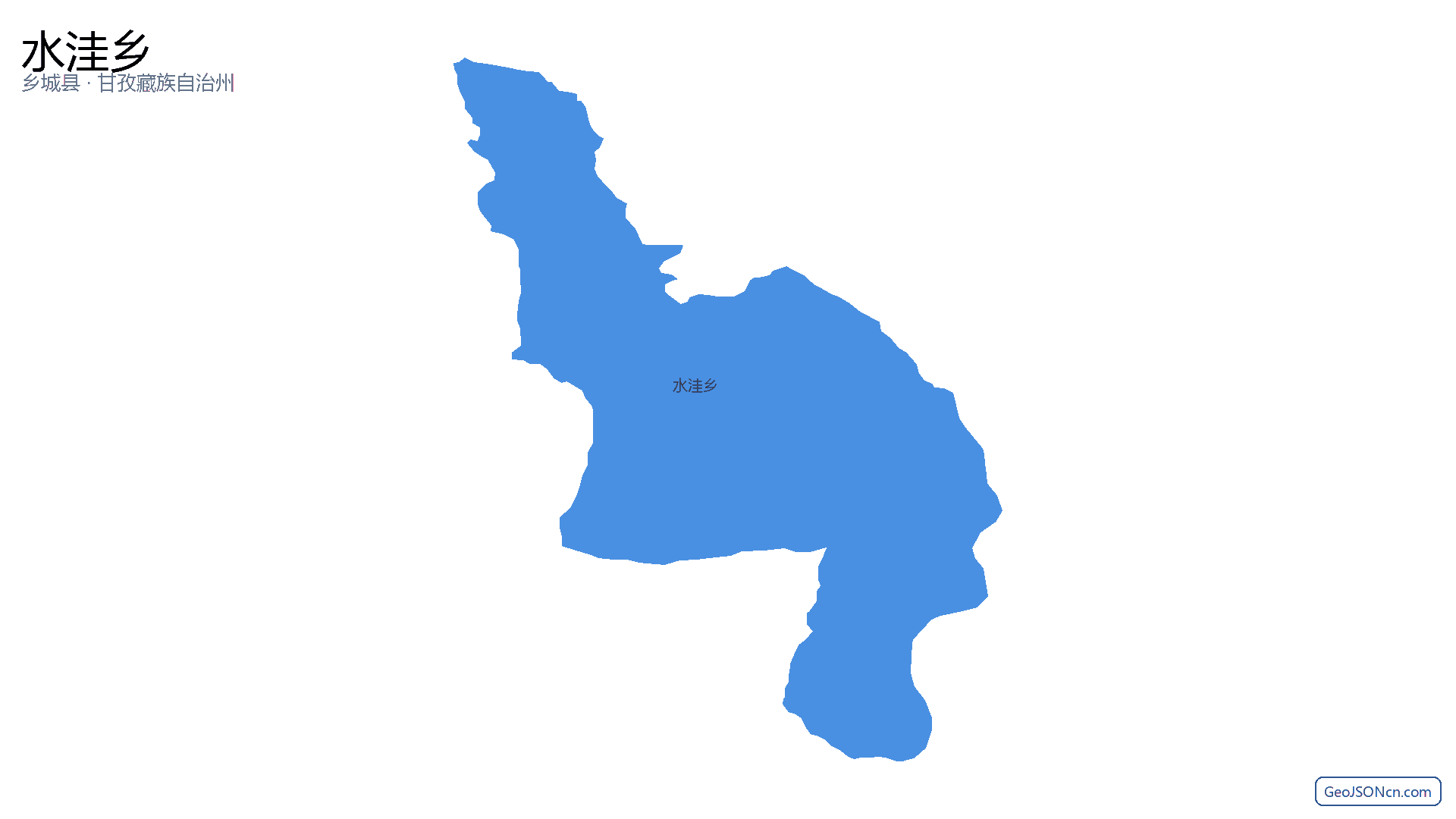 水洼乡行政区划边界地图(乡城县·甘孜藏族自治州),提供GeoJSON、SHP矢量边界数据下载及高清地图大图(PNG/JPG) - GeoJSONcn.com