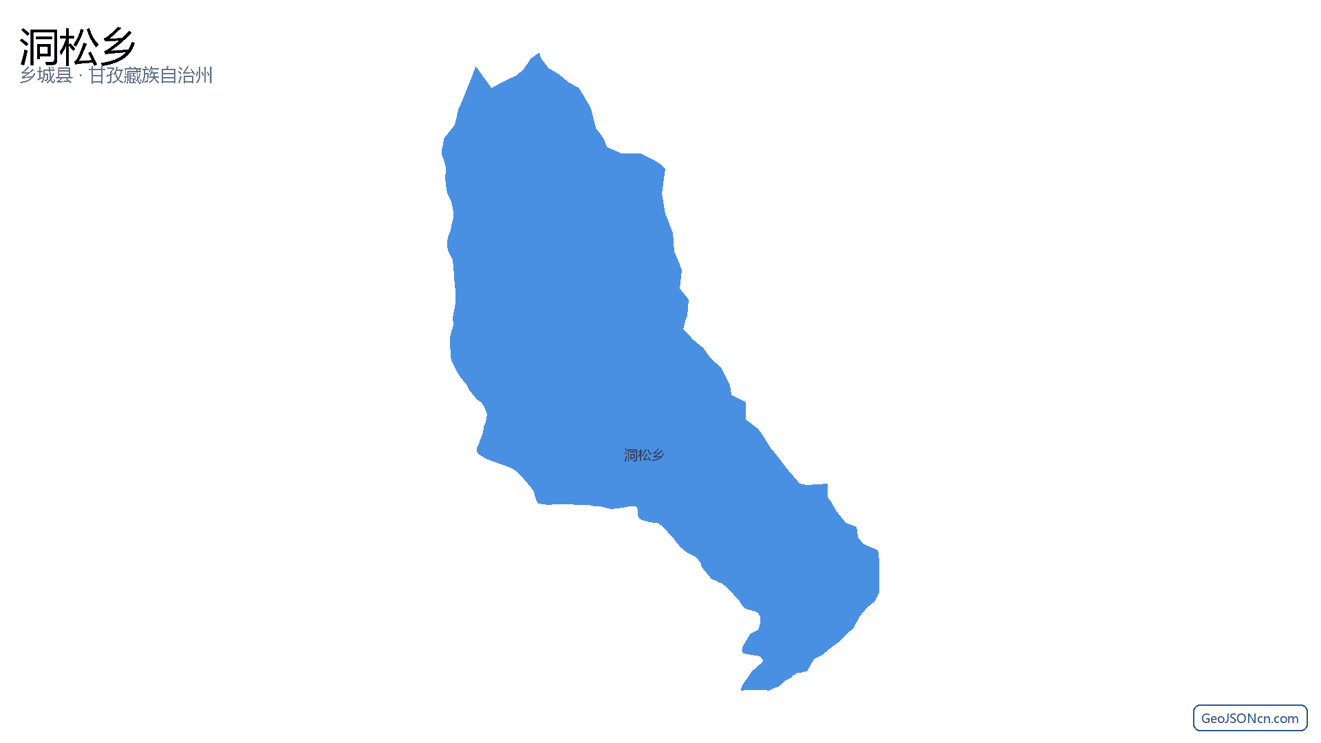 洞松乡行政区划边界地图(乡城县·甘孜藏族自治州),提供GeoJSON、SHP矢量边界数据下载及高清地图大图(PNG/JPG) - GeoJSONcn.com