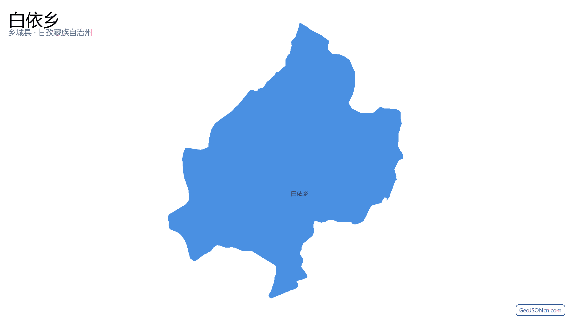 白依乡行政区划边界地图（乡城县·甘孜藏族自治州）,提供GeoJSON、SHP矢量边界数据下载及高清地图大图(PNG/JPG) - GeoJSONcn.com