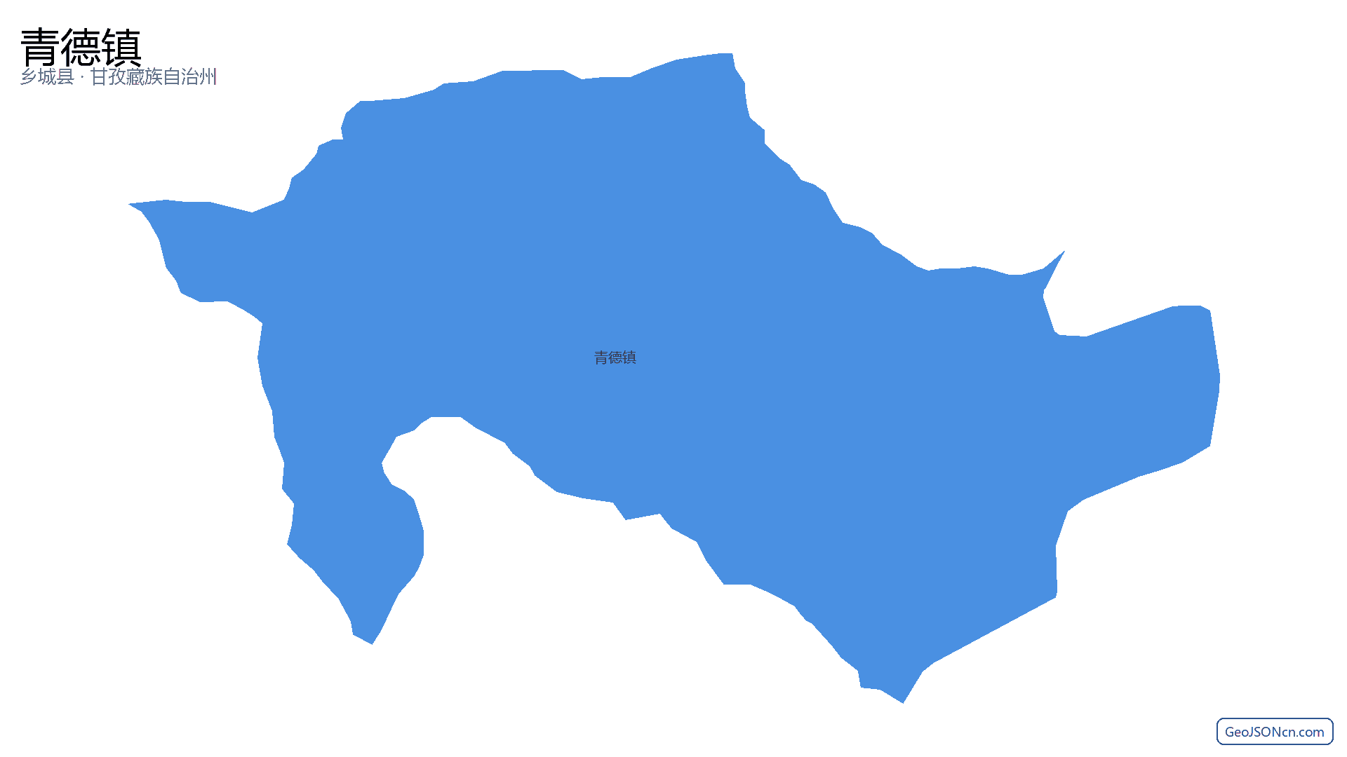 青德镇行政区划边界地图（乡城县·甘孜藏族自治州）,提供GeoJSON、SHP矢量边界数据下载及高清地图大图(PNG/JPG) - GeoJSONcn.com