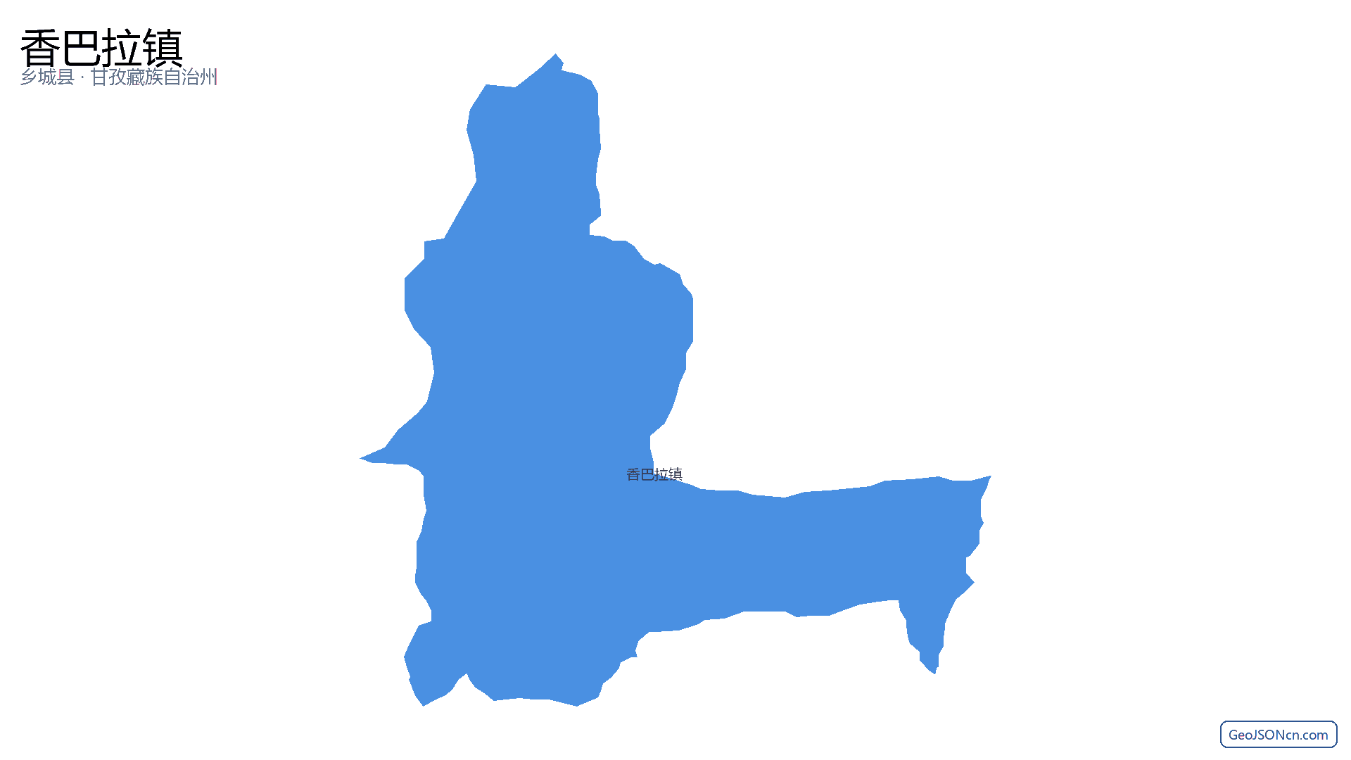 香巴拉镇行政区划边界地图（乡城县·甘孜藏族自治州）,提供GeoJSON、SHP矢量边界数据下载及高清地图大图(PNG/JPG) - GeoJSONcn.com