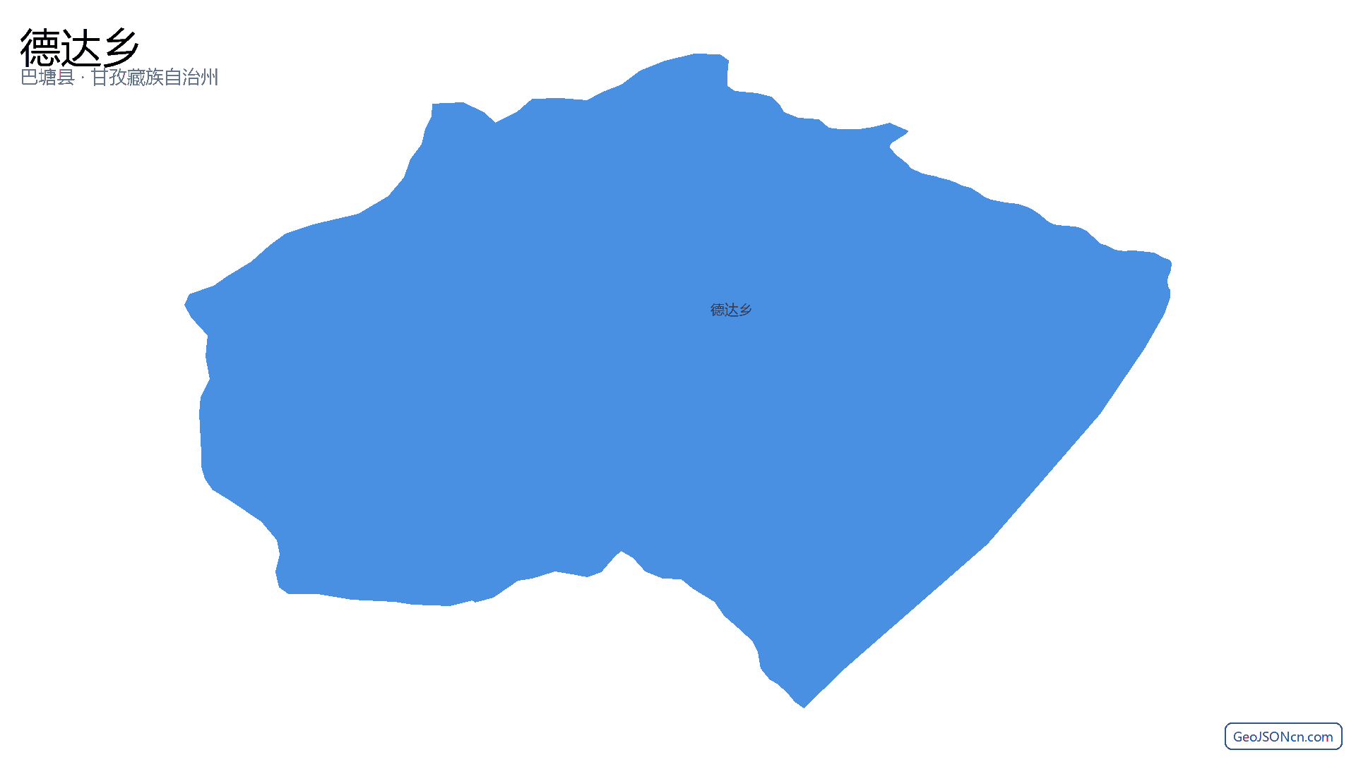 德达乡行政区划边界地图（巴塘县·甘孜藏族自治州）,提供GeoJSON、SHP矢量边界数据下载及高清地图大图(PNG/JPG) - GeoJSONcn.com