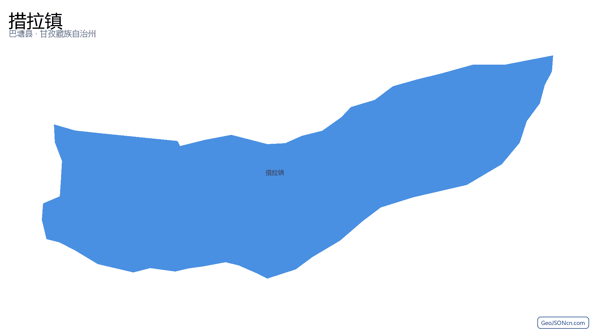 措拉镇行政区划边界地图（巴塘县·甘孜藏族自治州）,提供GeoJSON、SHP矢量边界数据下载及高清地图大图(PNG/JPG) - GeoJSONcn.com