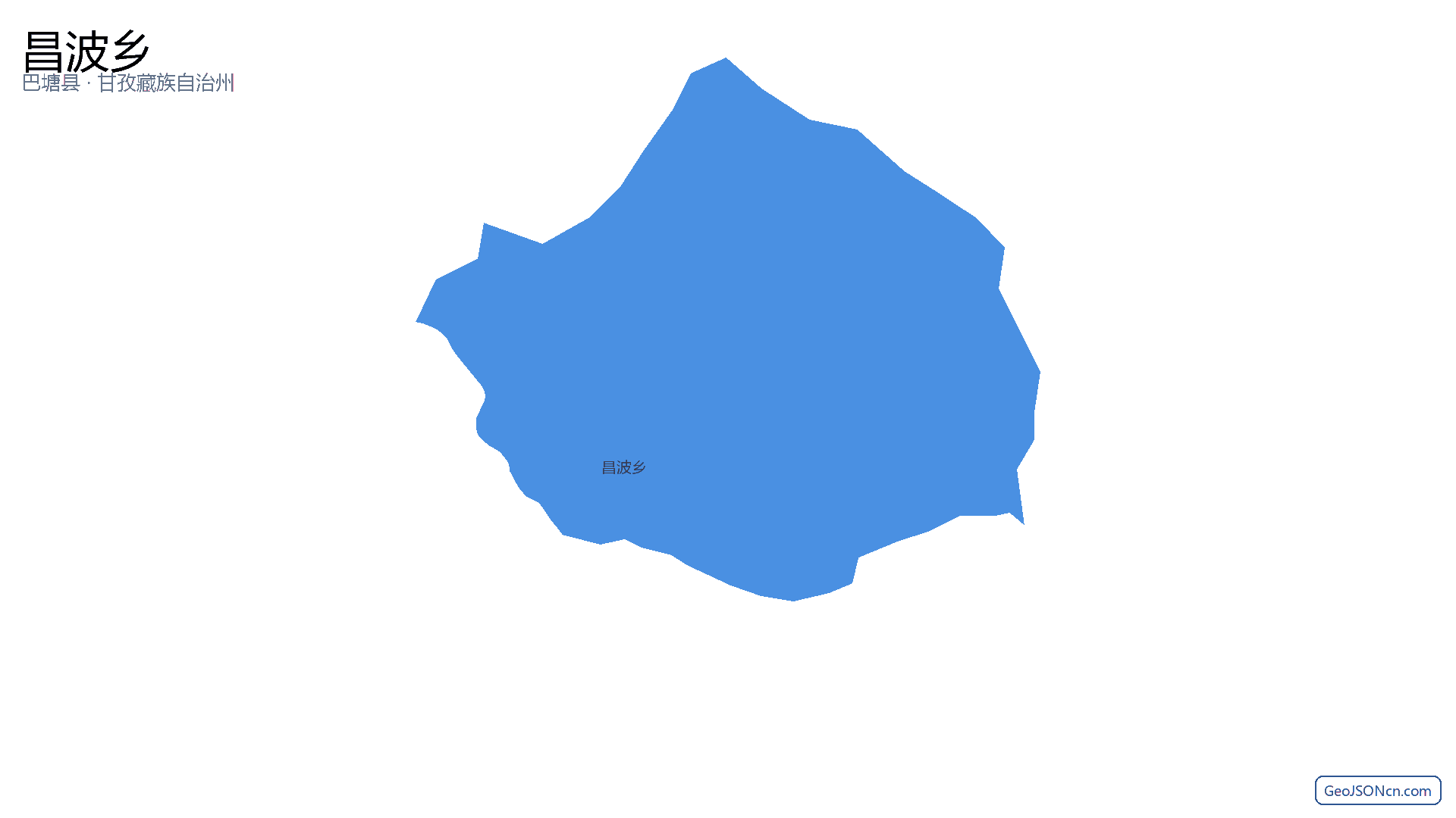 昌波乡行政区划边界地图（巴塘县·甘孜藏族自治州）,提供GeoJSON、SHP矢量边界数据下载及高清地图大图(PNG/JPG) - GeoJSONcn.com