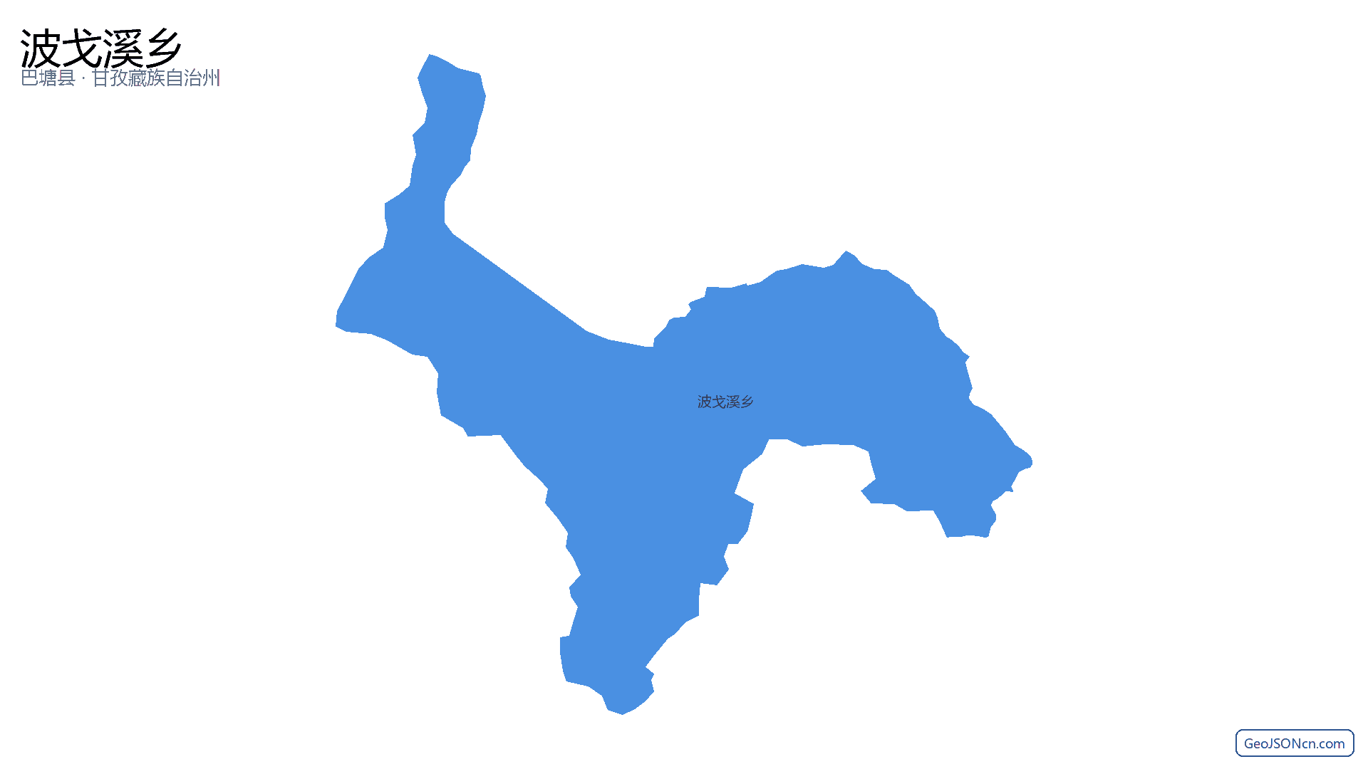 波戈溪乡行政区划边界地图（巴塘县·甘孜藏族自治州）,提供GeoJSON、SHP矢量边界数据下载及高清地图大图(PNG/JPG) - GeoJSONcn.com