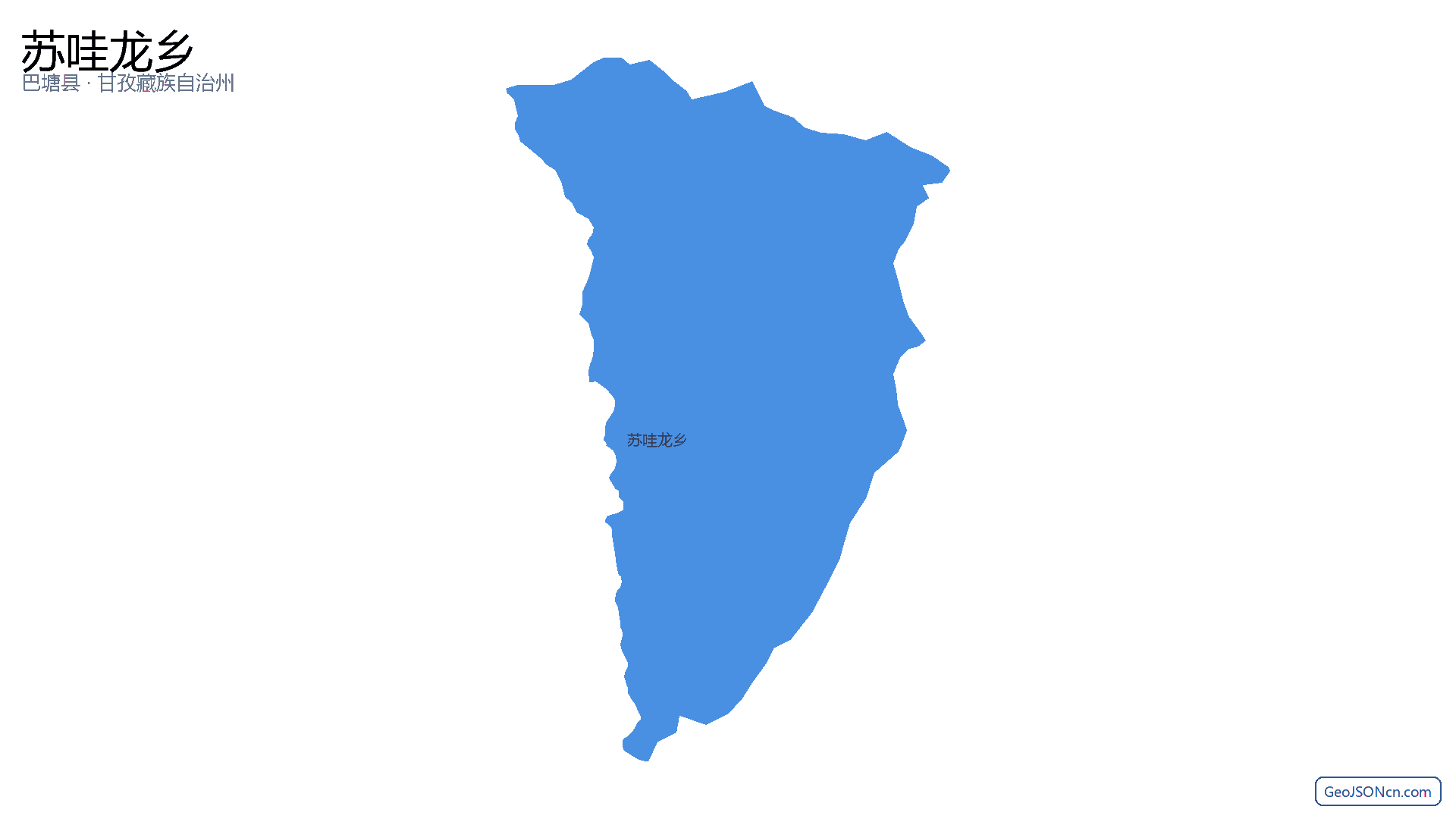 苏哇龙乡行政区划边界地图(巴塘县·甘孜藏族自治州),提供GeoJSON、SHP矢量边界数据下载及高清地图大图(PNG/JPG) - GeoJSONcn.com