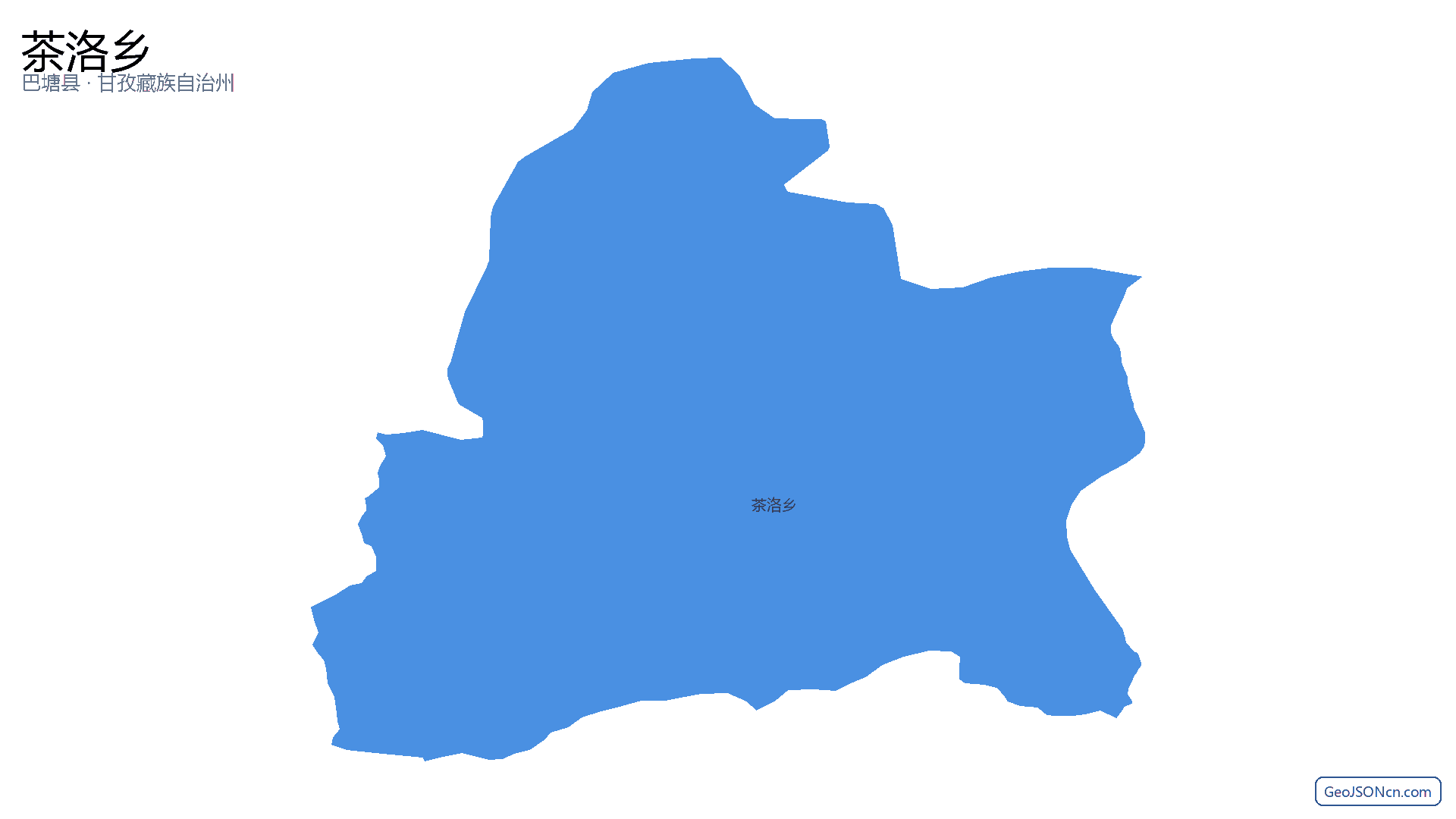 茶洛乡行政区划边界地图（巴塘县·甘孜藏族自治州）,提供GeoJSON、SHP矢量边界数据下载及高清地图大图(PNG/JPG) - GeoJSONcn.com