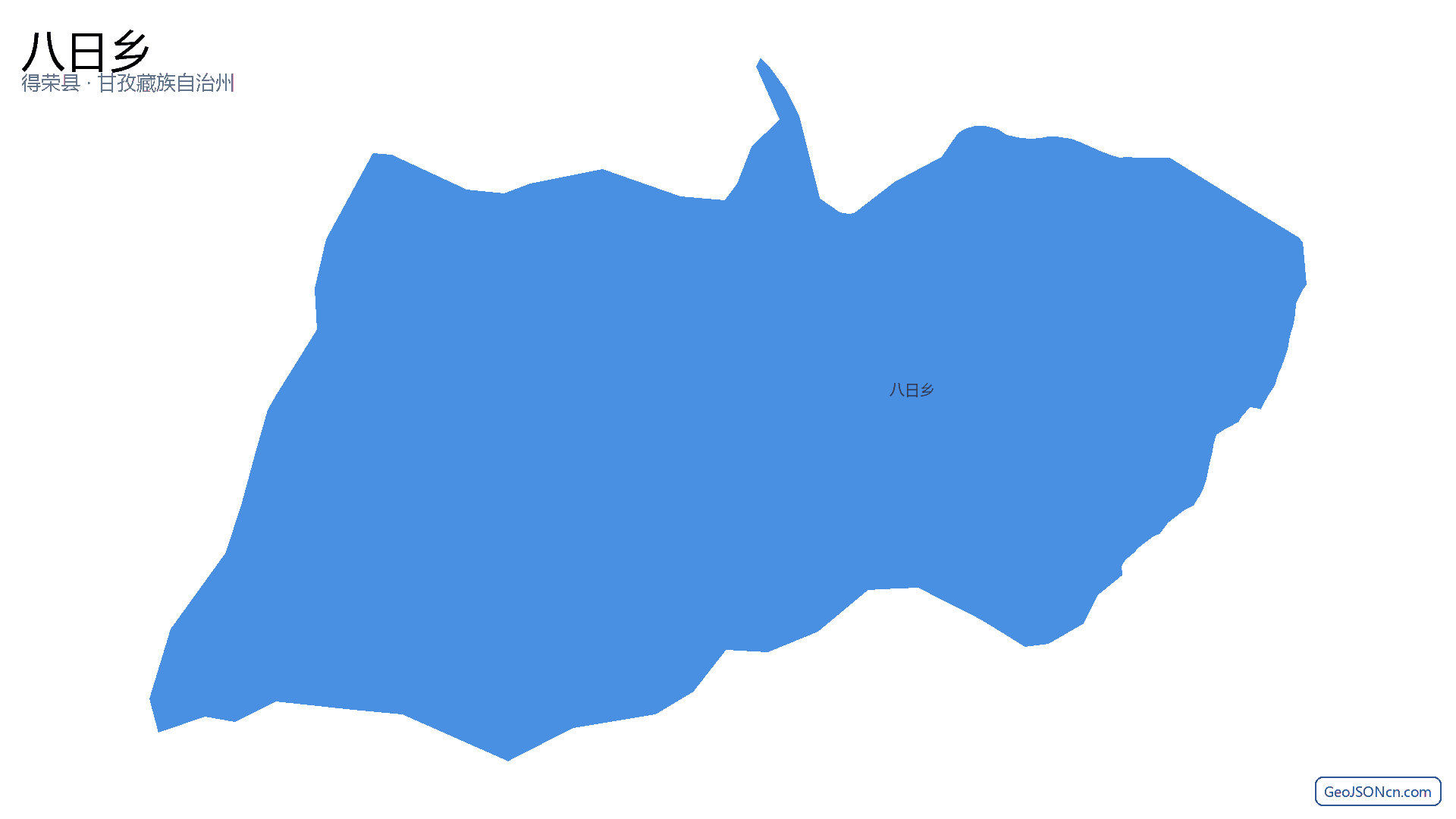 八日乡行政区划边界地图(得荣县·甘孜藏族自治州),提供GeoJSON、SHP矢量边界数据下载及高清地图大图(PNG/JPG) - GeoJSONcn.com