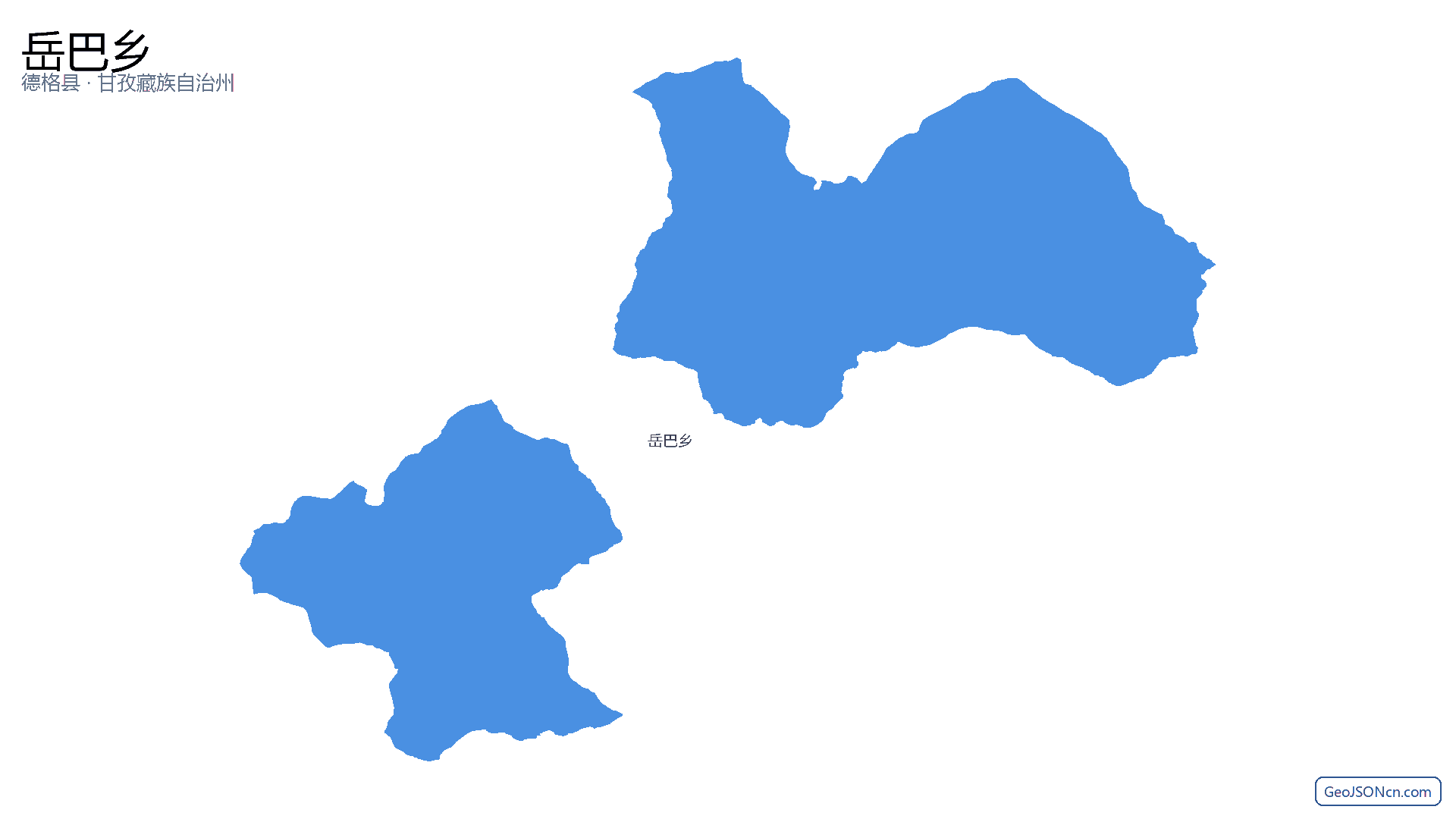 岳巴乡行政区划边界地图（德格县·甘孜藏族自治州）,提供GeoJSON、SHP矢量边界数据下载及高清地图大图(PNG/JPG) - GeoJSONcn.com