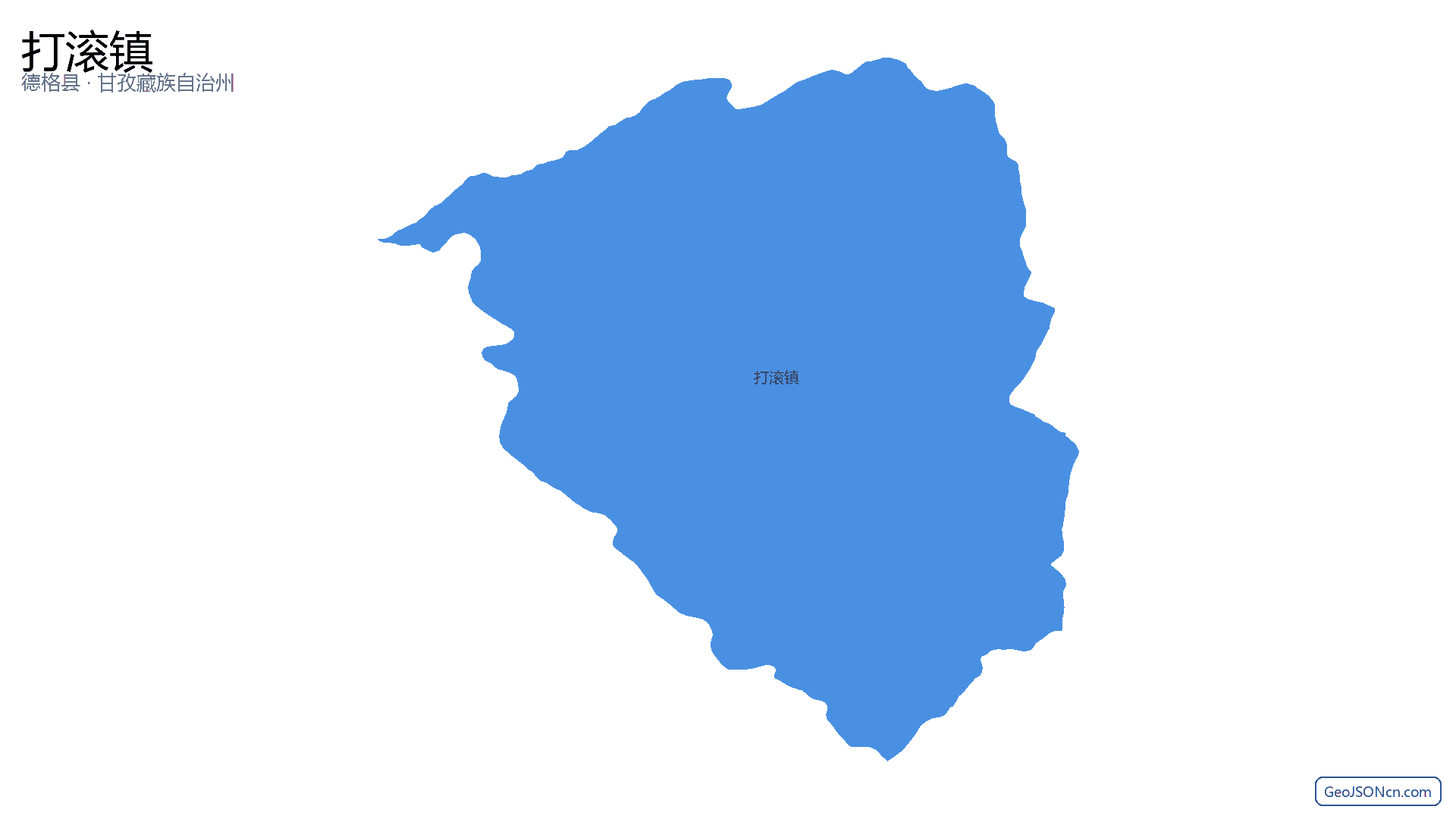 打滚镇行政区划边界地图（德格县·甘孜藏族自治州）,提供GeoJSON、SHP矢量边界数据下载及高清地图大图(PNG/JPG) - GeoJSONcn.com