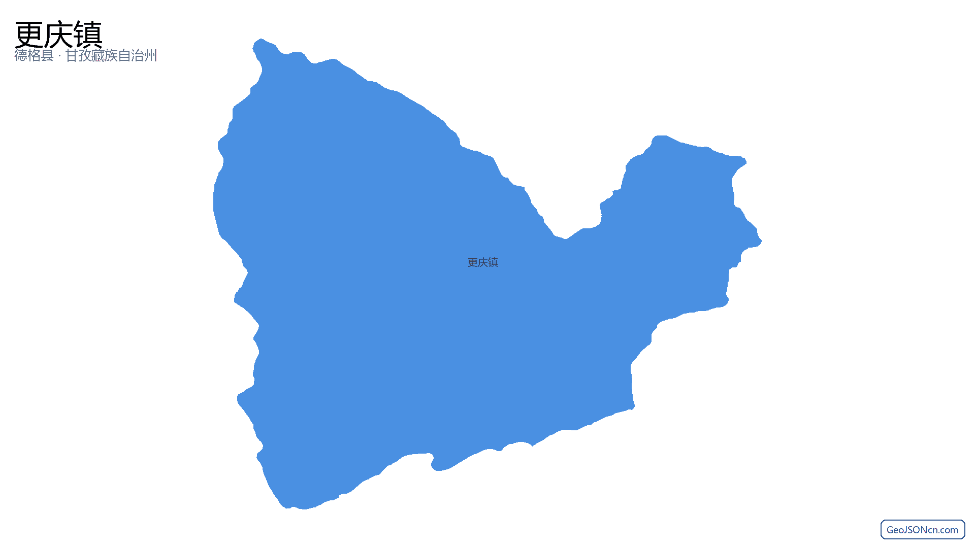 更庆镇行政区划边界地图（德格县·甘孜藏族自治州）,提供GeoJSON、SHP矢量边界数据下载及高清地图大图(PNG/JPG) - GeoJSONcn.com