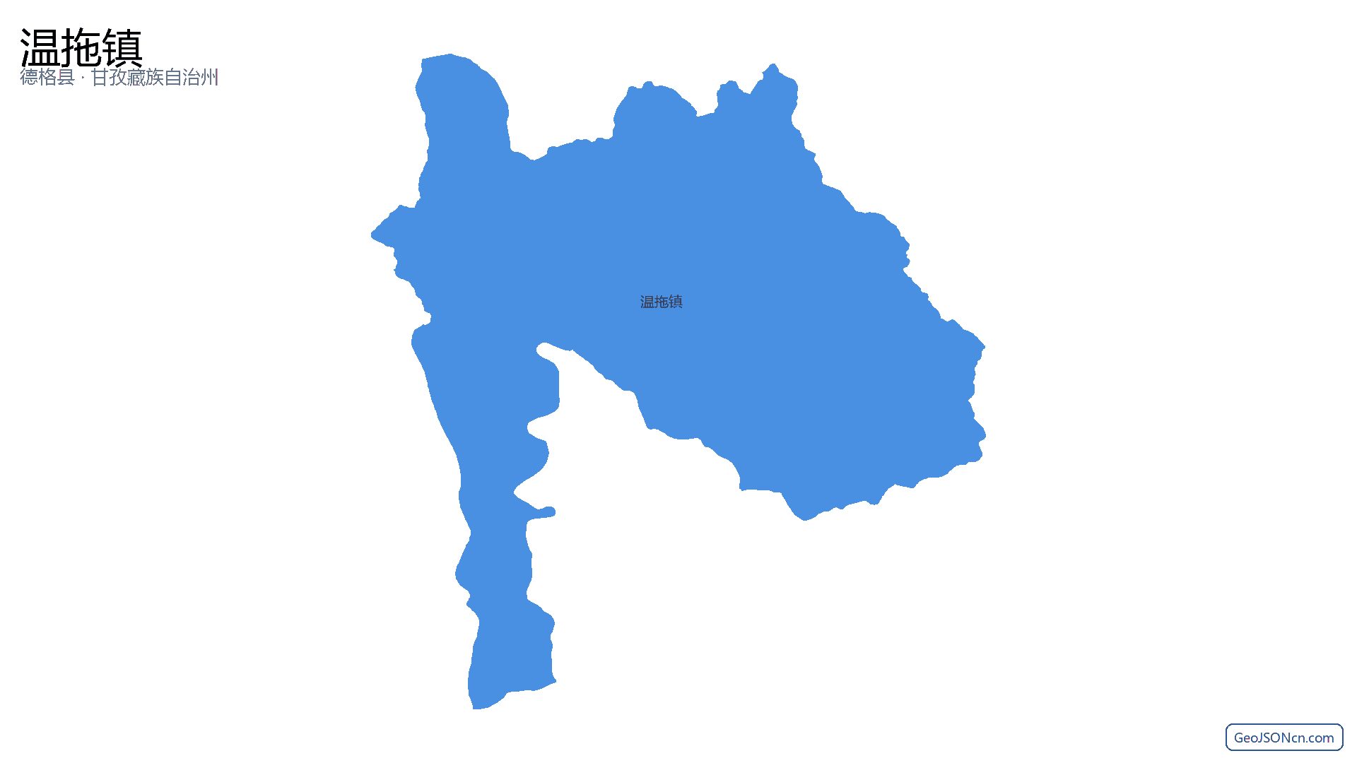 温拖镇行政区划边界地图（德格县·甘孜藏族自治州）,提供GeoJSON、SHP矢量边界数据下载及高清地图大图(PNG/JPG) - GeoJSONcn.com