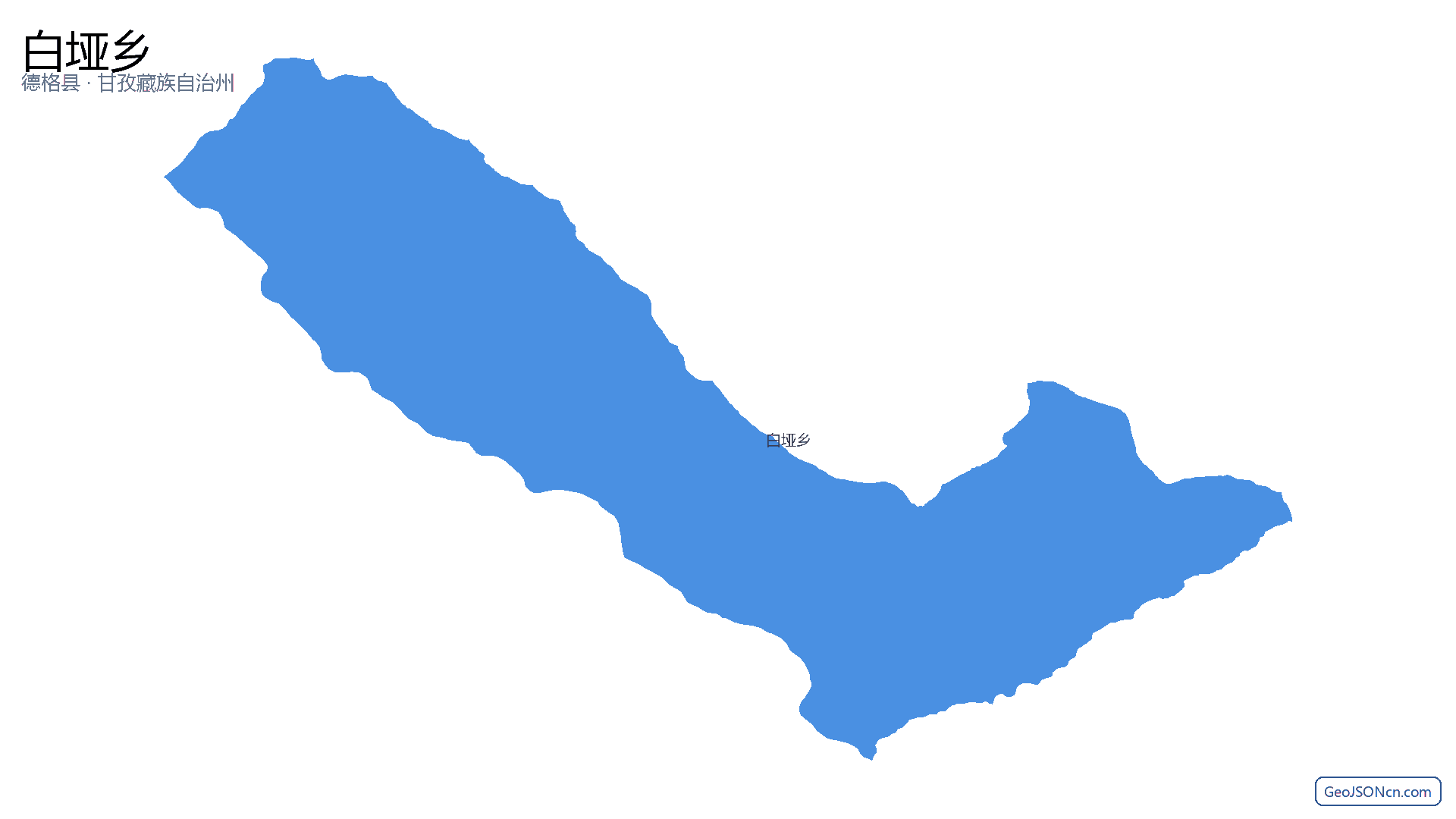 白垭乡行政区划边界地图（德格县·甘孜藏族自治州）,提供GeoJSON、SHP矢量边界数据下载及高清地图大图(PNG/JPG) - GeoJSONcn.com