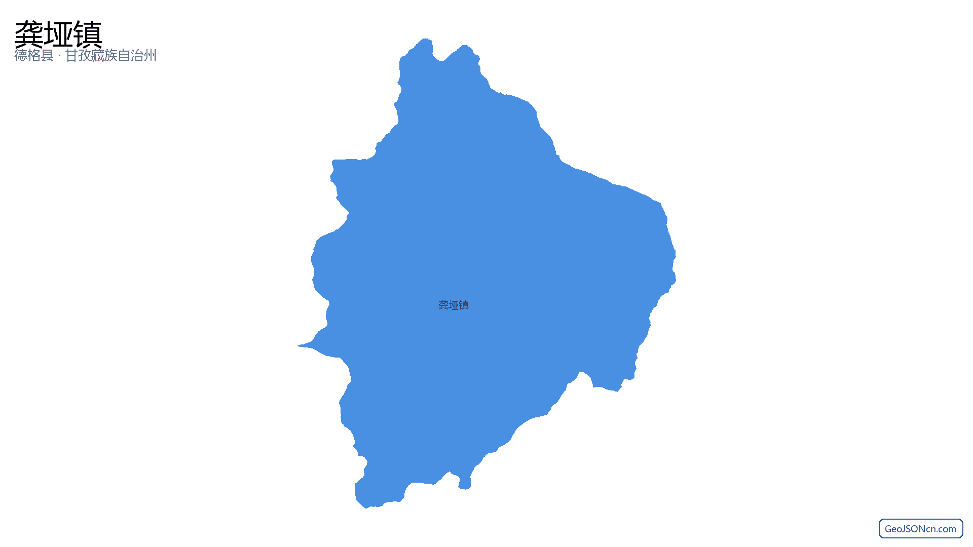 龚垭镇行政区划边界地图（德格县·甘孜藏族自治州）,提供GeoJSON、SHP矢量边界数据下载及高清地图大图(PNG/JPG) - GeoJSONcn.com