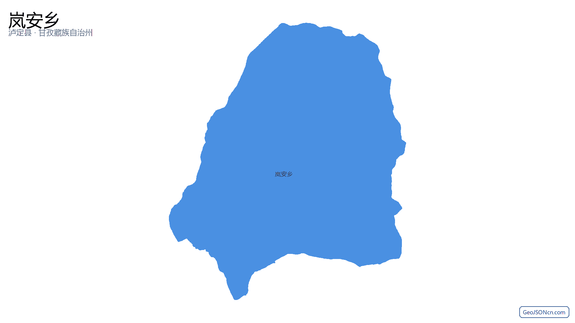岚安乡行政区划边界地图(泸定县·甘孜藏族自治州),提供GeoJSON、SHP矢量边界数据下载及高清地图大图(PNG/JPG) - GeoJSONcn.com