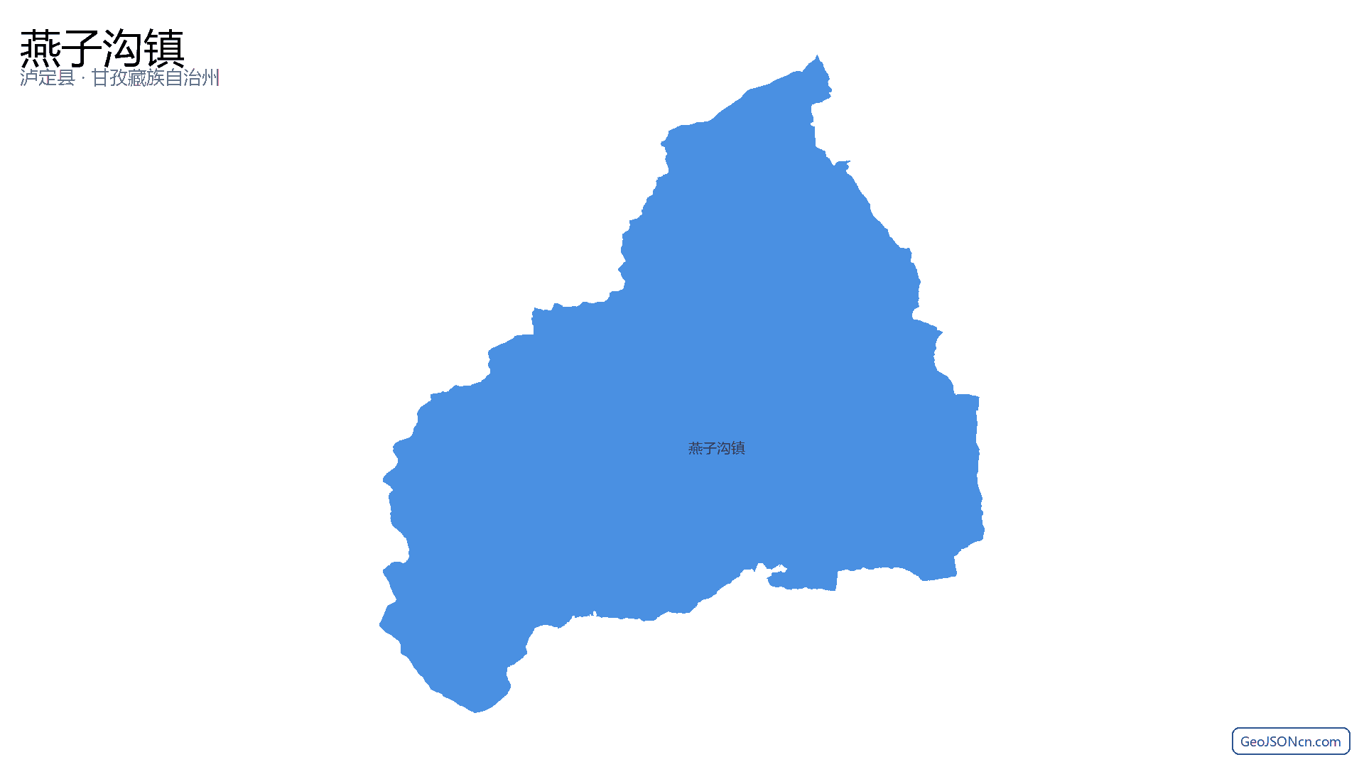 燕子沟镇行政区划边界地图(泸定县·甘孜藏族自治州),提供GeoJSON、SHP矢量边界数据下载及高清地图大图(PNG/JPG) - GeoJSONcn.com