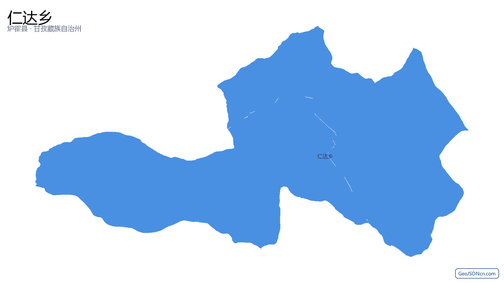 仁达乡行政区划边界地图(炉霍县·甘孜藏族自治州),提供GeoJSON、SHP矢量边界数据下载及高清地图大图(PNG/JPG) - GeoJSONcn.com
