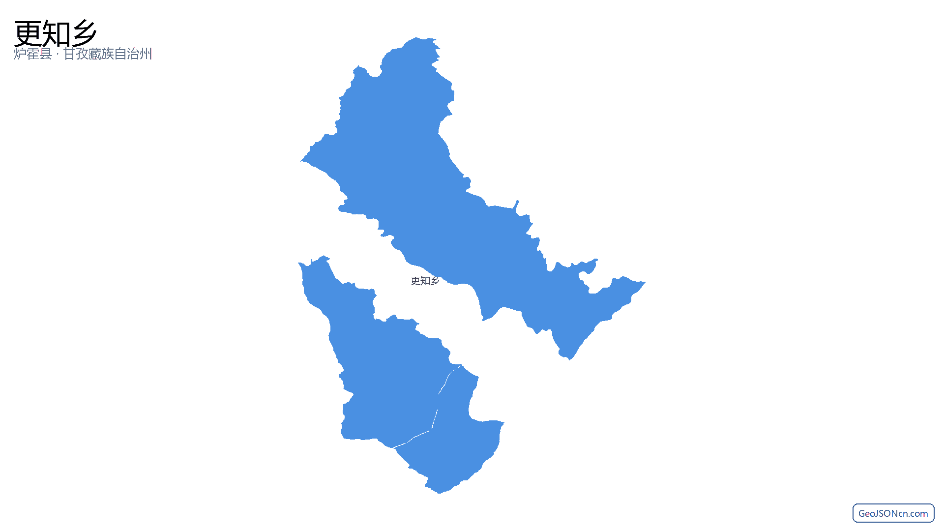 更知乡行政区划边界地图(炉霍县·甘孜藏族自治州),提供GeoJSON、SHP矢量边界数据下载及高清地图大图(PNG/JPG) - GeoJSONcn.com