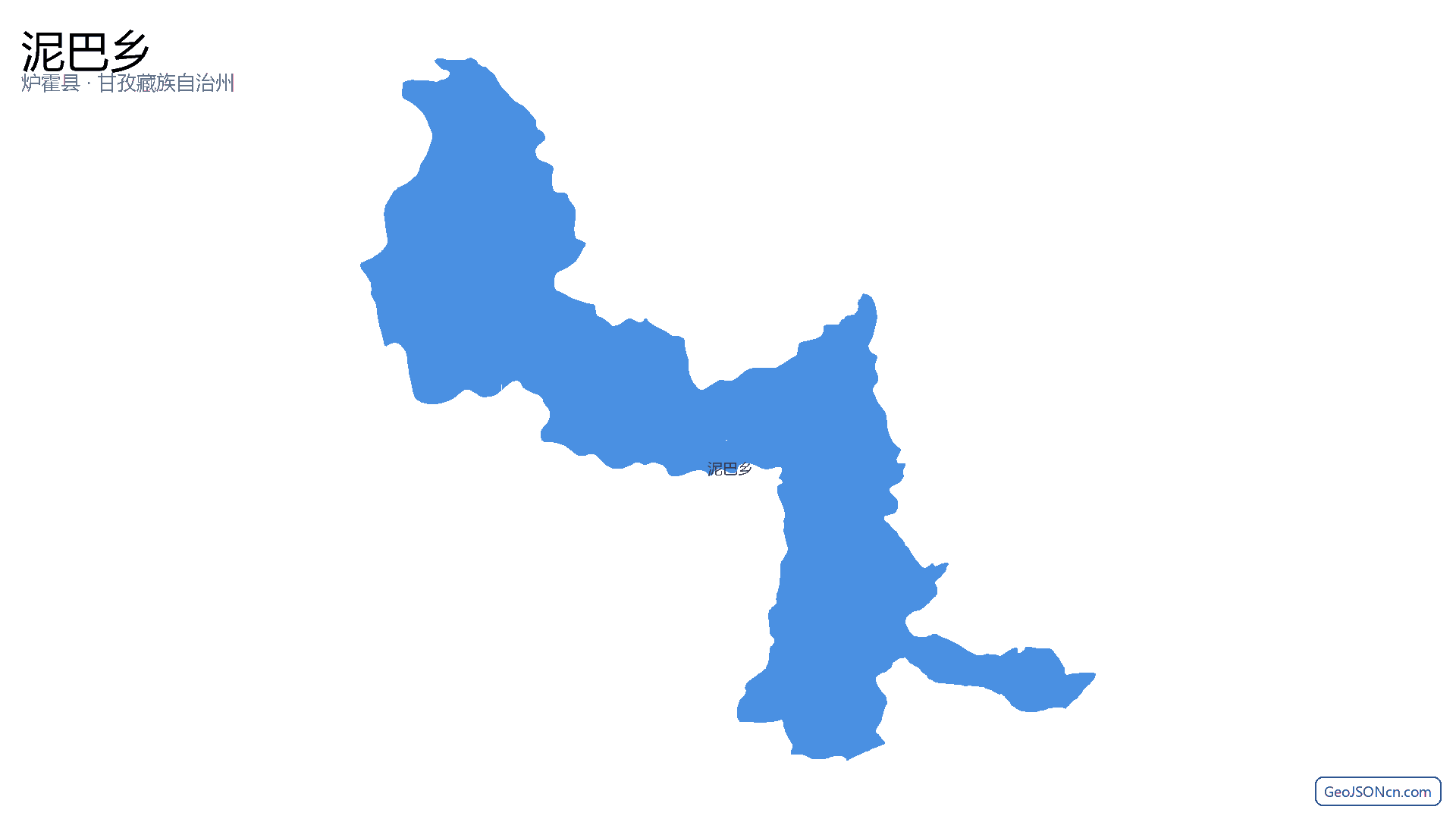 泥巴乡行政区划边界地图(炉霍县·甘孜藏族自治州),提供GeoJSON、SHP矢量边界数据下载及高清地图大图(PNG/JPG) - GeoJSONcn.com