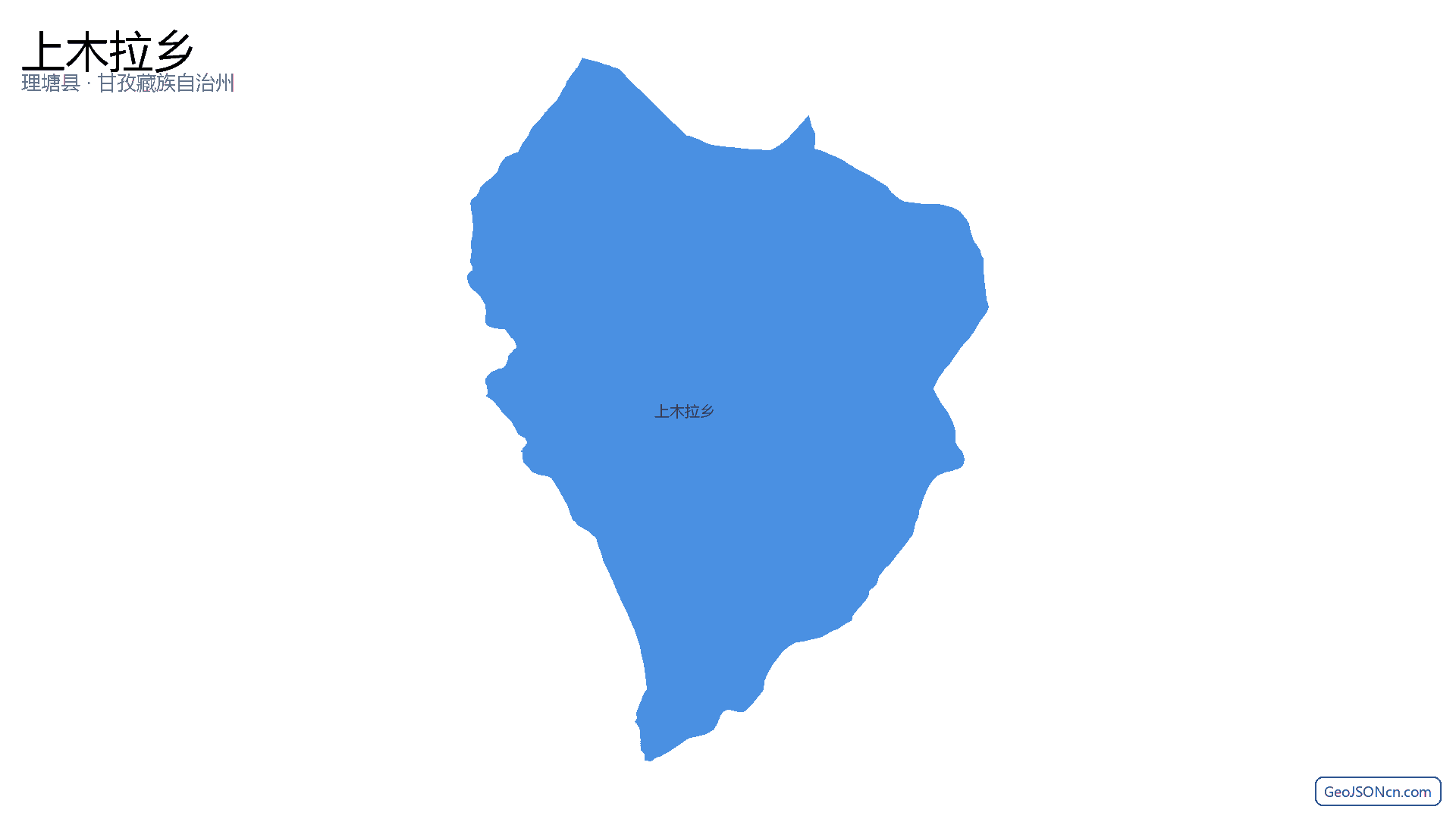 上木拉乡行政区划边界地图（理塘县·甘孜藏族自治州）,提供GeoJSON、SHP矢量边界数据下载及高清地图大图(PNG/JPG) - GeoJSONcn.com