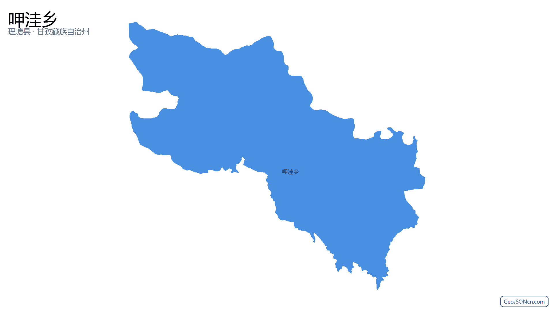 呷洼乡行政区划边界地图（理塘县·甘孜藏族自治州）,提供GeoJSON、SHP矢量边界数据下载及高清地图大图(PNG/JPG) - GeoJSONcn.com