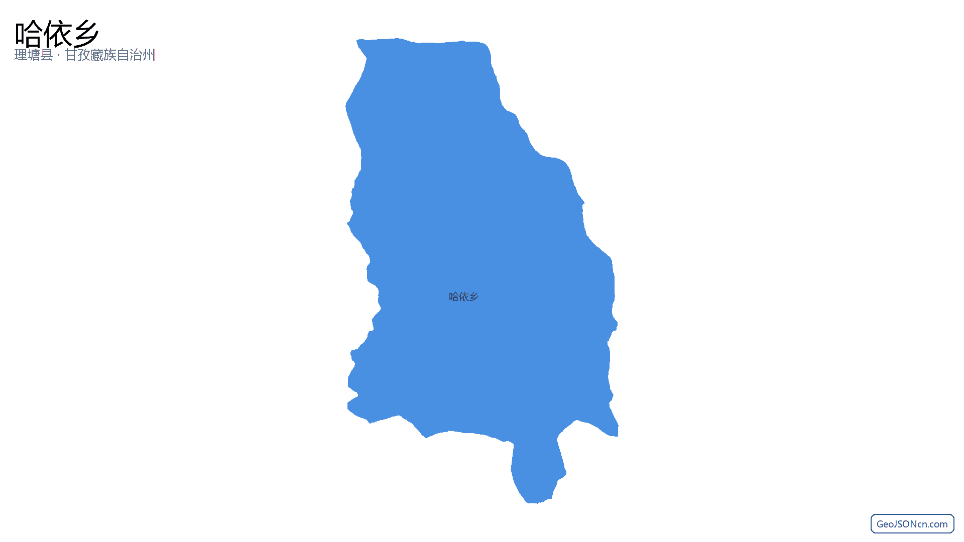 哈依乡行政区划边界地图（理塘县·甘孜藏族自治州）,提供GeoJSON、SHP矢量边界数据下载及高清地图大图(PNG/JPG) - GeoJSONcn.com
