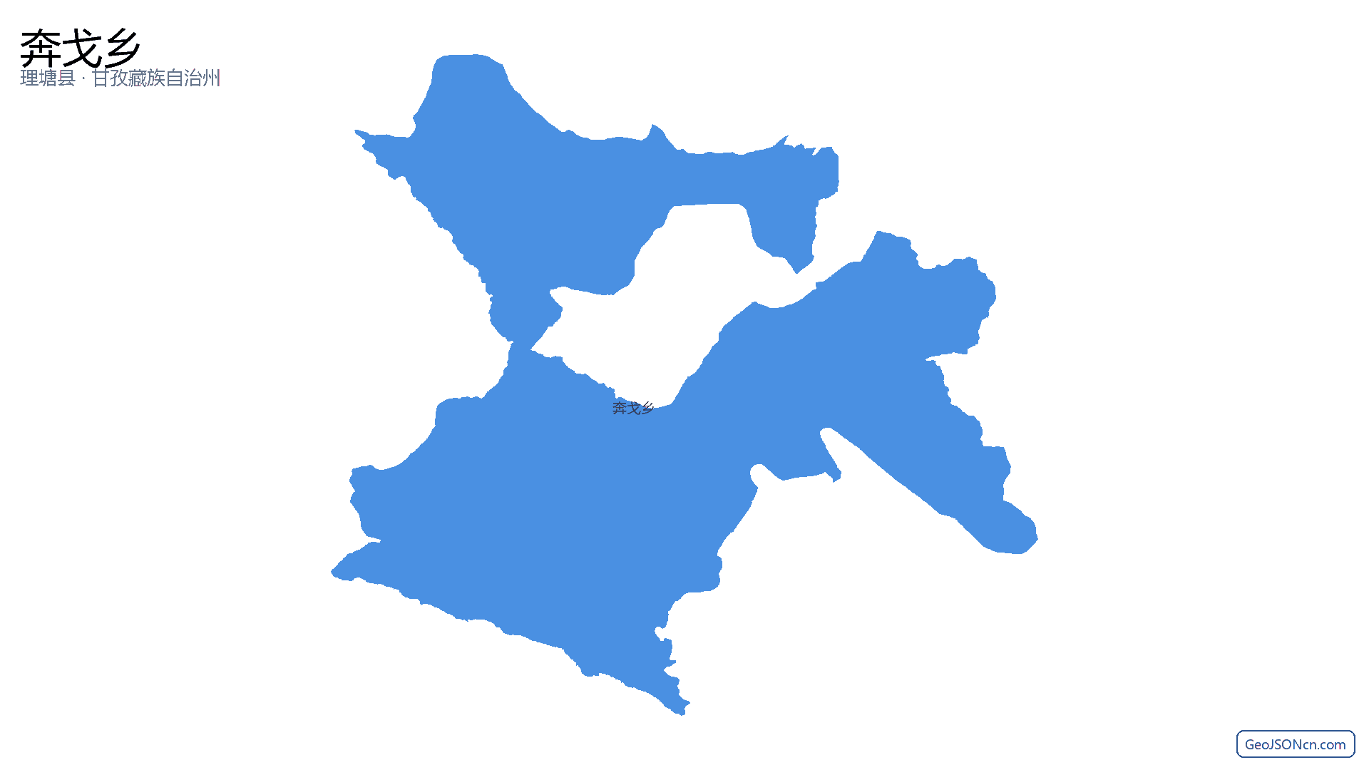奔戈乡行政区划边界地图(理塘县·甘孜藏族自治州),提供GeoJSON、SHP矢量边界数据下载及高清地图大图(PNG/JPG) - GeoJSONcn.com