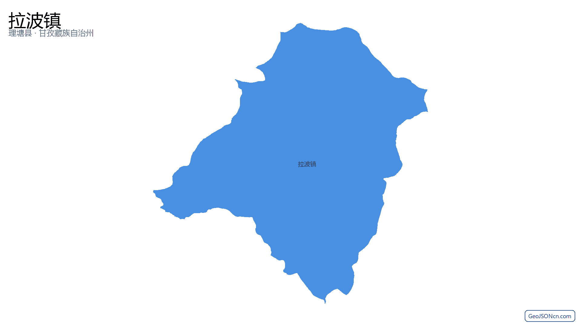 拉波镇行政区划边界地图（理塘县·甘孜藏族自治州）,提供GeoJSON、SHP矢量边界数据下载及高清地图大图(PNG/JPG) - GeoJSONcn.com