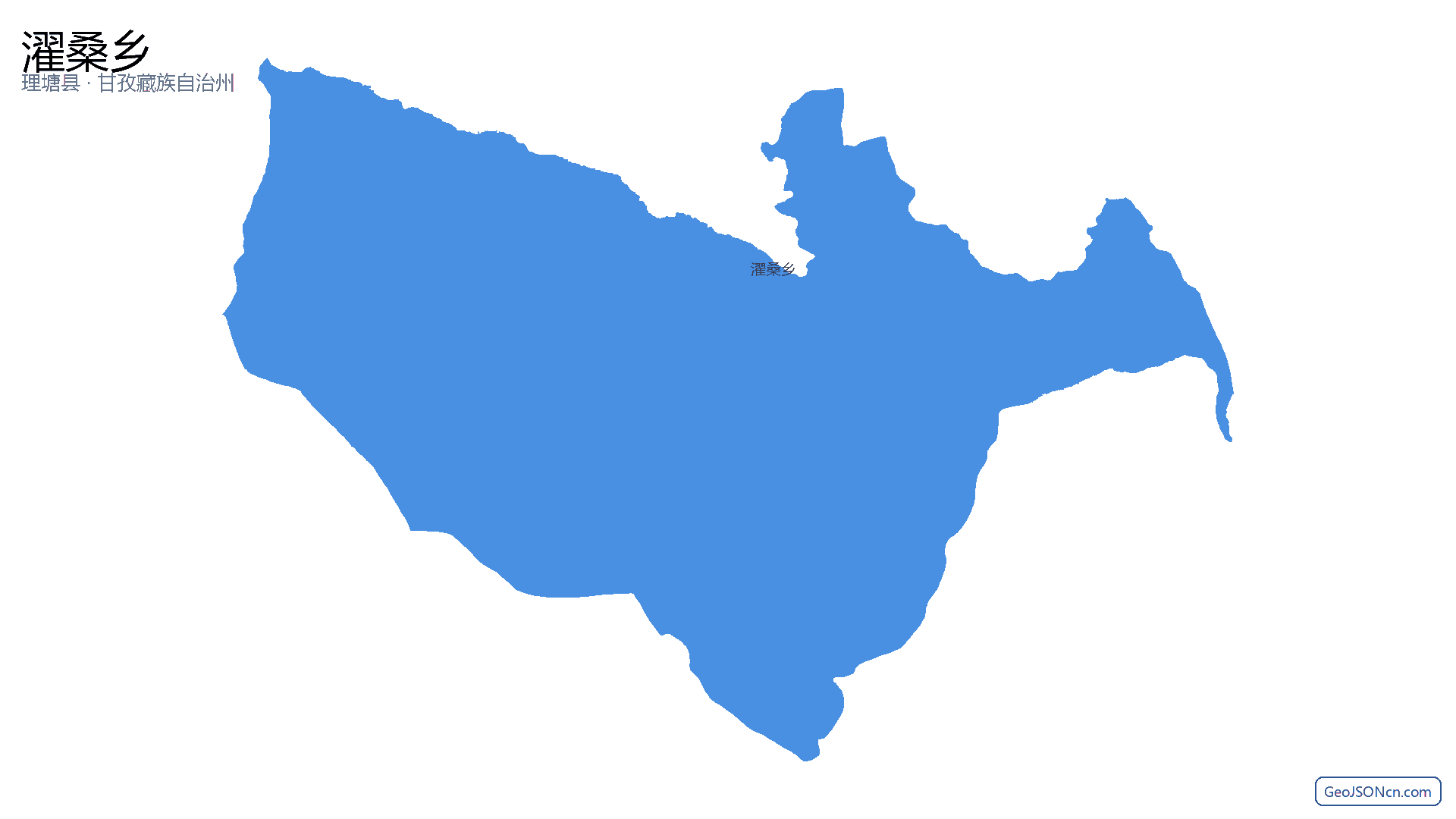 濯桑乡行政区划边界地图（理塘县·甘孜藏族自治州）,提供GeoJSON、SHP矢量边界数据下载及高清地图大图(PNG/JPG) - GeoJSONcn.com