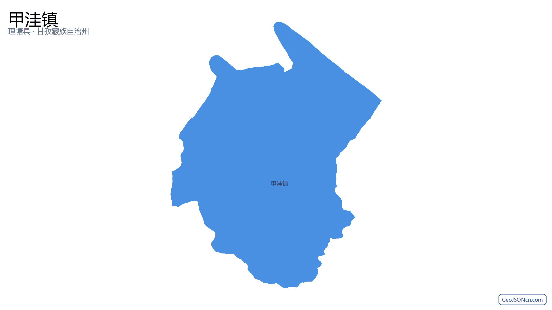甲洼镇行政区划边界地图（理塘县·甘孜藏族自治州）,提供GeoJSON、SHP矢量边界数据下载及高清地图大图(PNG/JPG) - GeoJSONcn.com