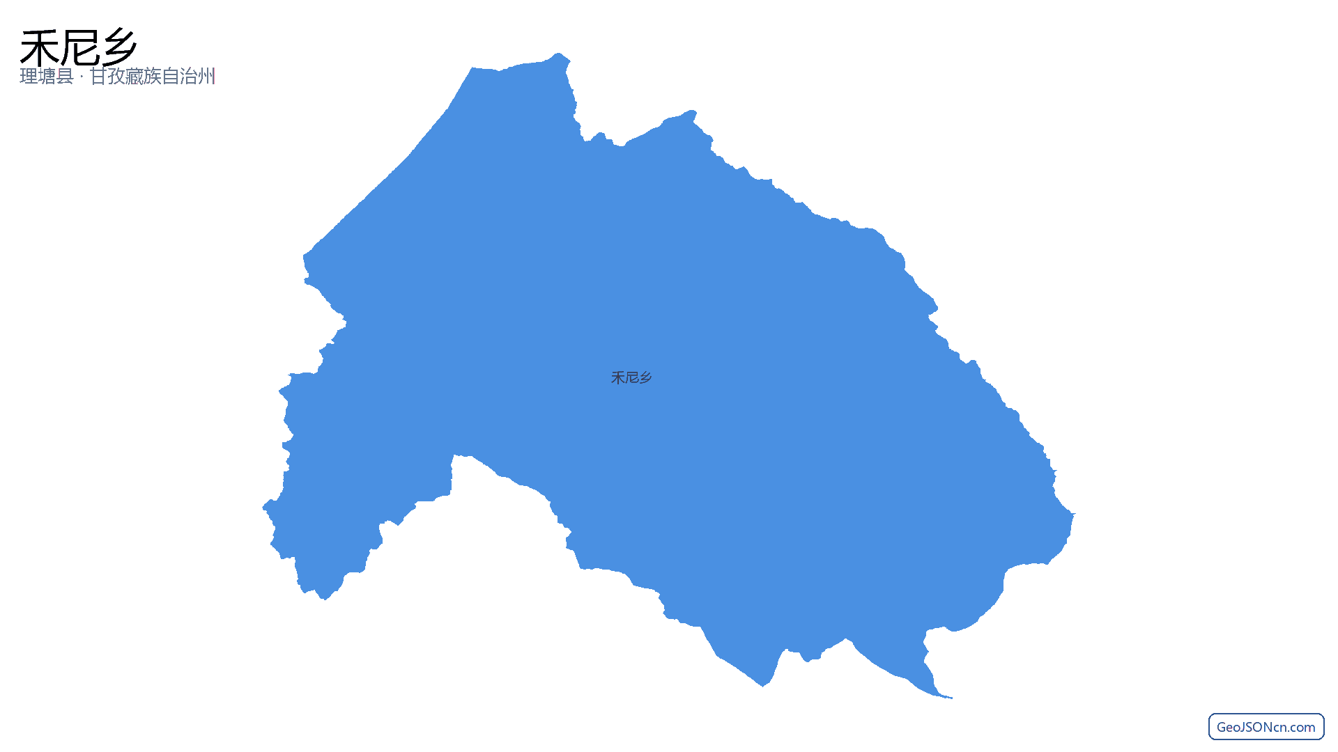 禾尼乡行政区划边界地图（理塘县·甘孜藏族自治州）,提供GeoJSON、SHP矢量边界数据下载及高清地图大图(PNG/JPG) - GeoJSONcn.com