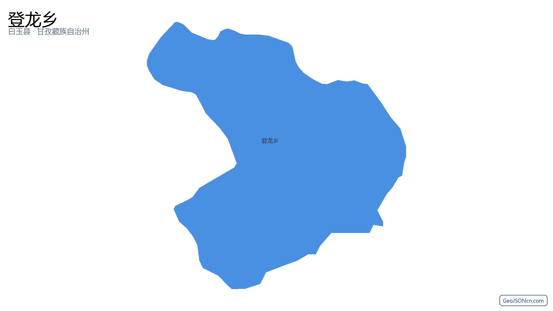 登龙乡行政区划边界地图（白玉县·甘孜藏族自治州）,提供GeoJSON、SHP矢量边界数据下载及高清地图大图(PNG/JPG) - GeoJSONcn.com