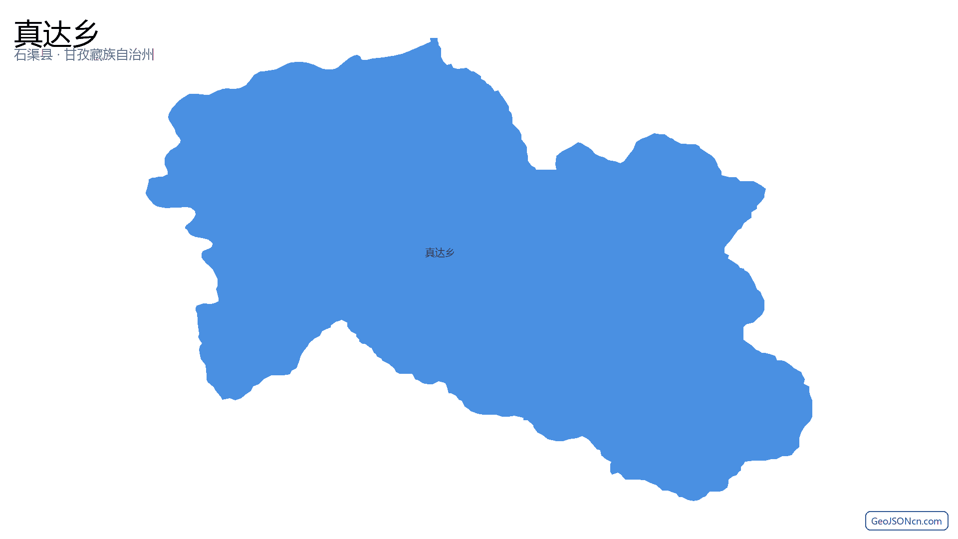 真达乡行政区划边界地图（石渠县·甘孜藏族自治州）,提供GeoJSON、SHP矢量边界数据下载及高清地图大图(PNG/JPG) - GeoJSONcn.com