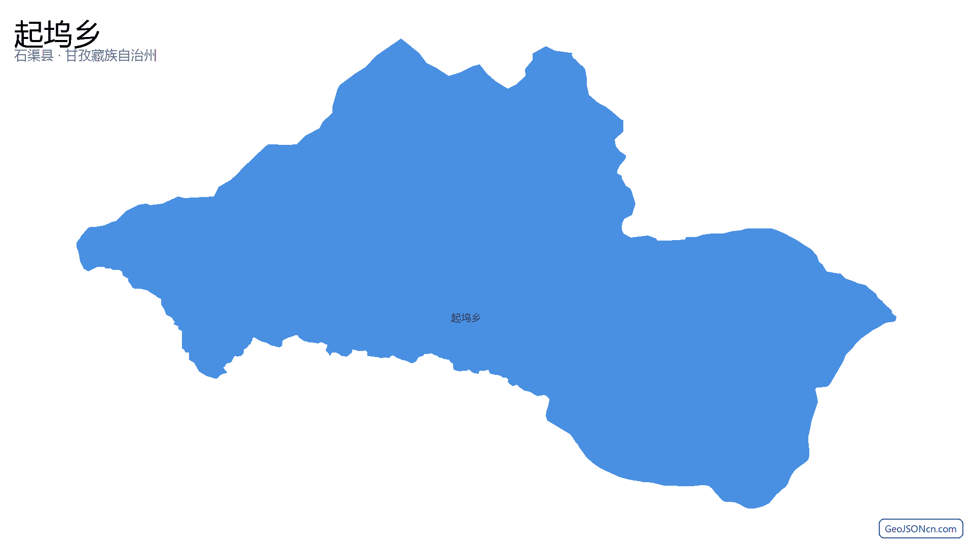 起坞乡行政区划边界地图（石渠县·甘孜藏族自治州）,提供GeoJSON、SHP矢量边界数据下载及高清地图大图(PNG/JPG) - GeoJSONcn.com