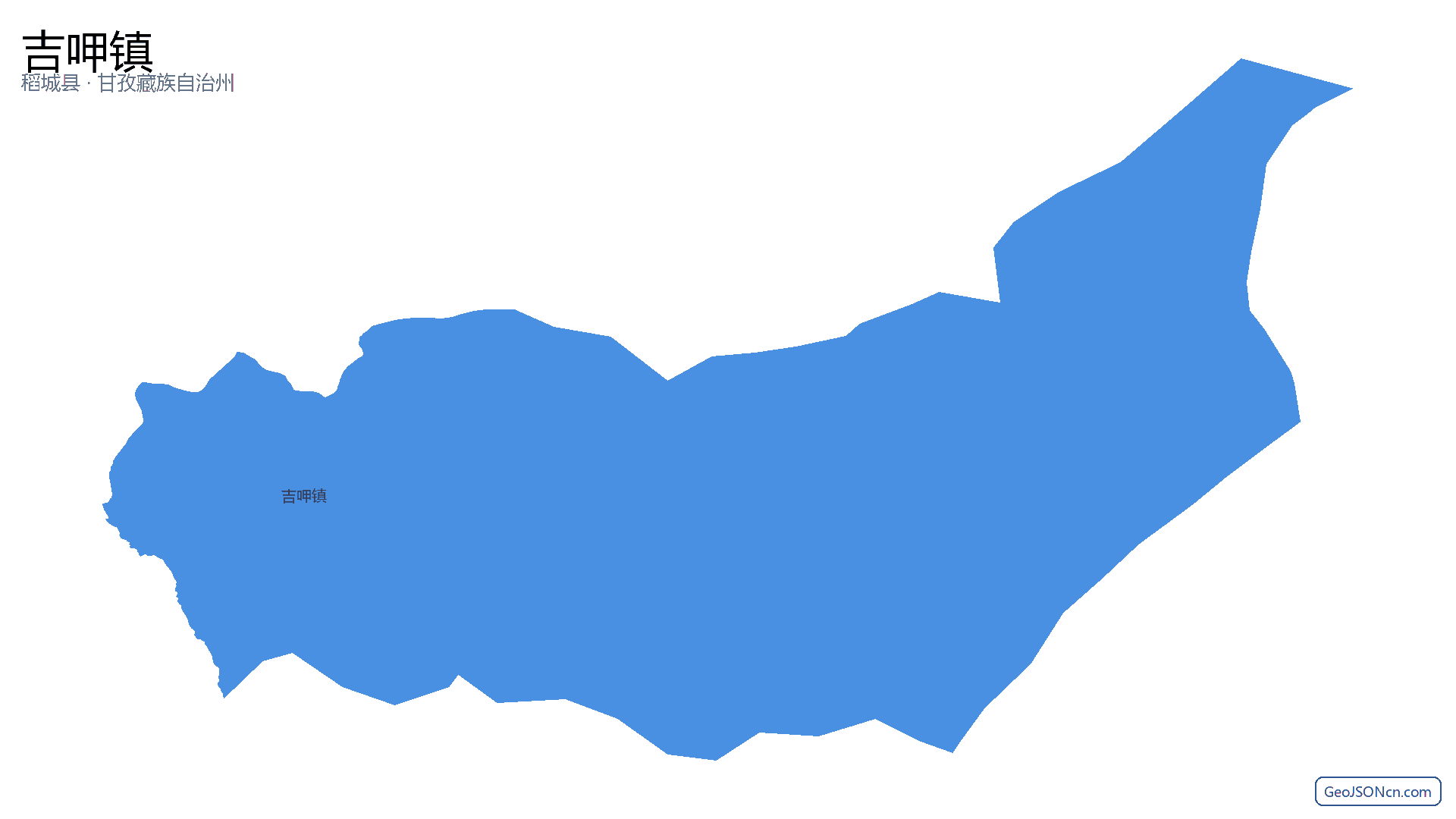 吉呷镇行政区划边界地图（稻城县·甘孜藏族自治州）,提供GeoJSON、SHP矢量边界数据下载及高清地图大图(PNG/JPG) - GeoJSONcn.com