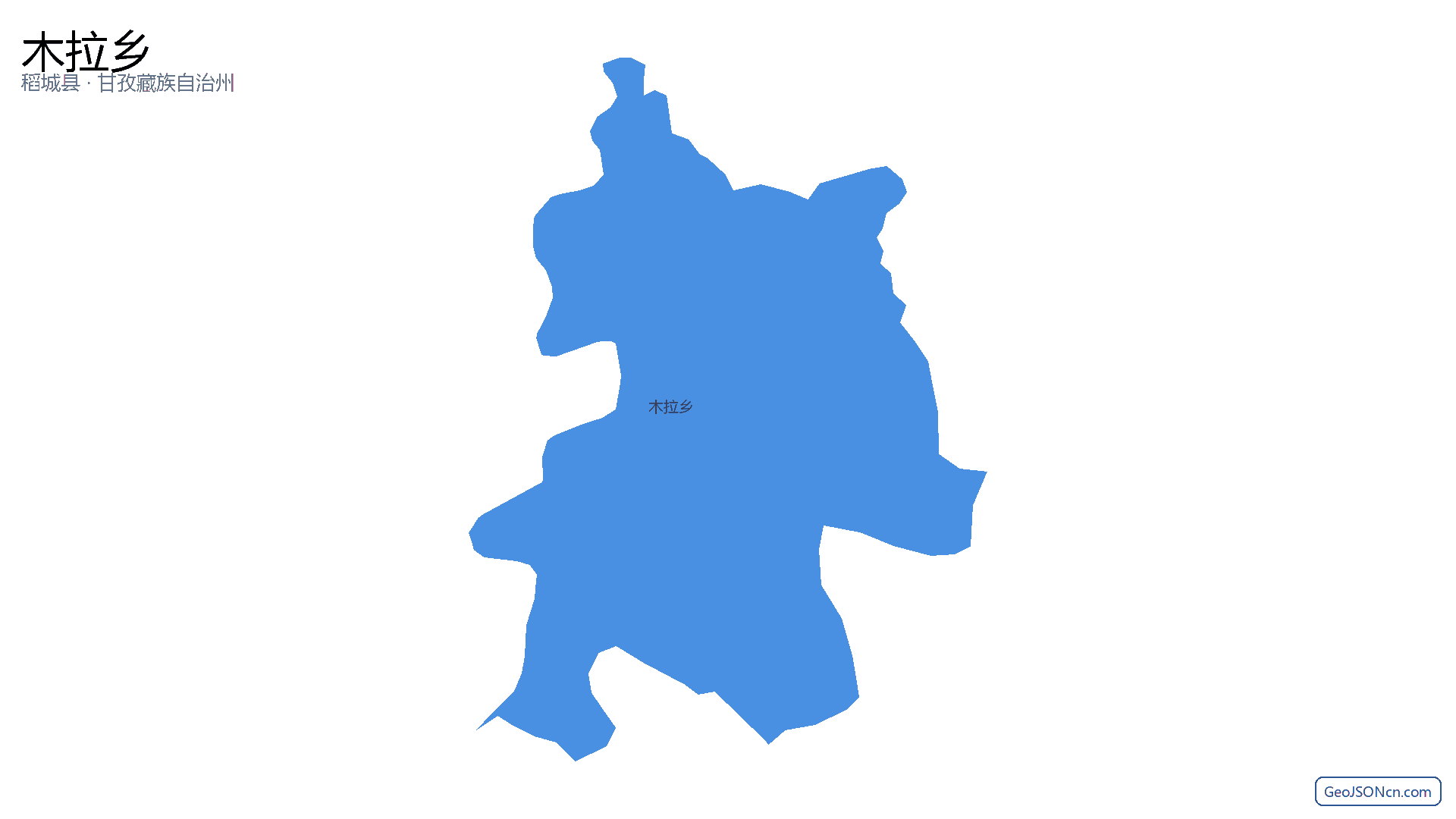 木拉乡行政区划边界地图（稻城县·甘孜藏族自治州）,提供GeoJSON、SHP矢量边界数据下载及高清地图大图(PNG/JPG) - GeoJSONcn.com