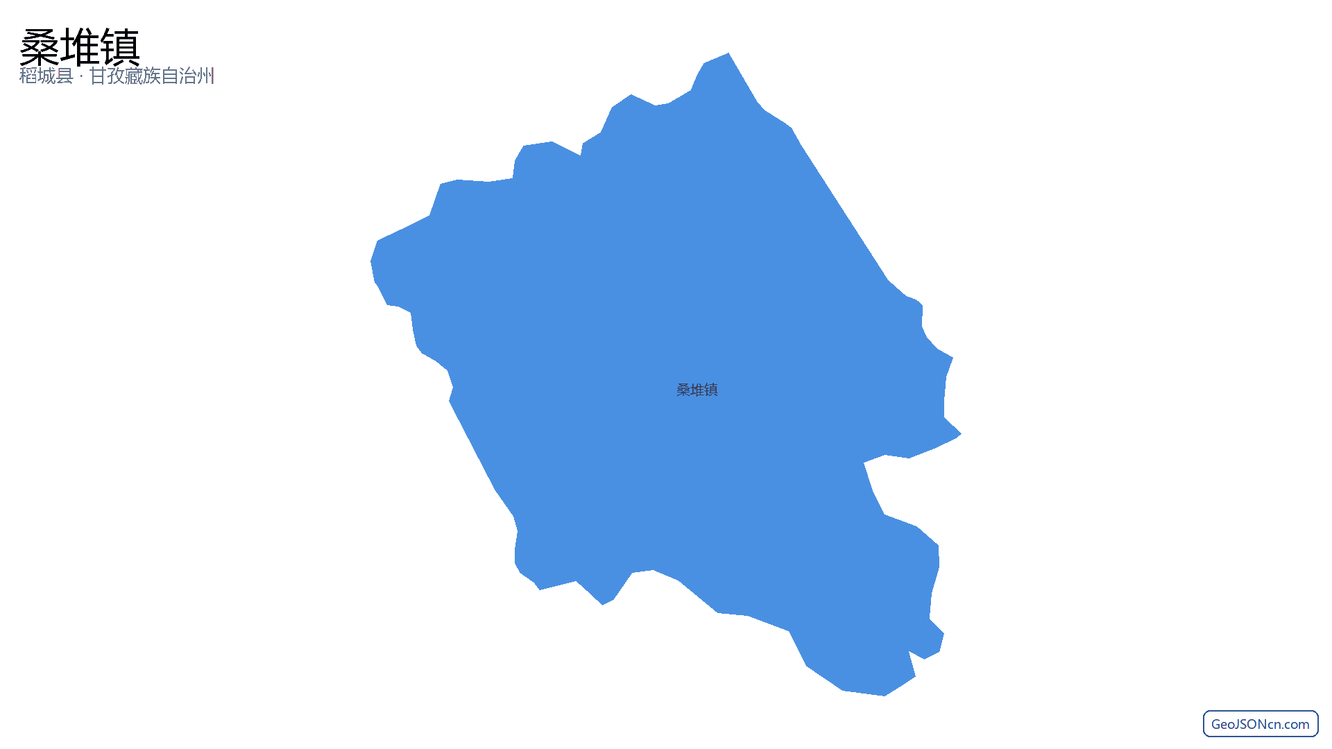桑堆镇行政区划边界地图（稻城县·甘孜藏族自治州）,提供GeoJSON、SHP矢量边界数据下载及高清地图大图(PNG/JPG) - GeoJSONcn.com