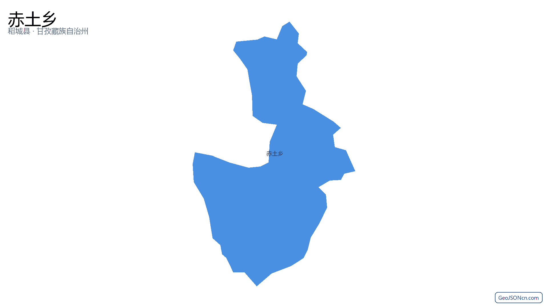 赤土乡行政区划边界地图（稻城县·甘孜藏族自治州）,提供GeoJSON、SHP矢量边界数据下载及高清地图大图(PNG/JPG) - GeoJSONcn.com