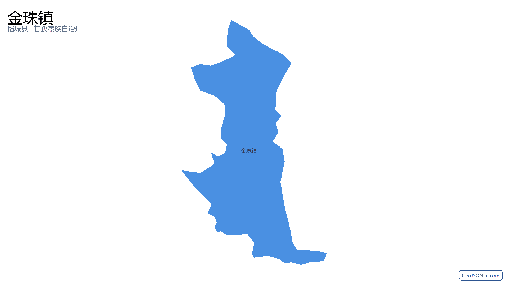 金珠镇行政区划边界地图（稻城县·甘孜藏族自治州）,提供GeoJSON、SHP矢量边界数据下载及高清地图大图(PNG/JPG) - GeoJSONcn.com